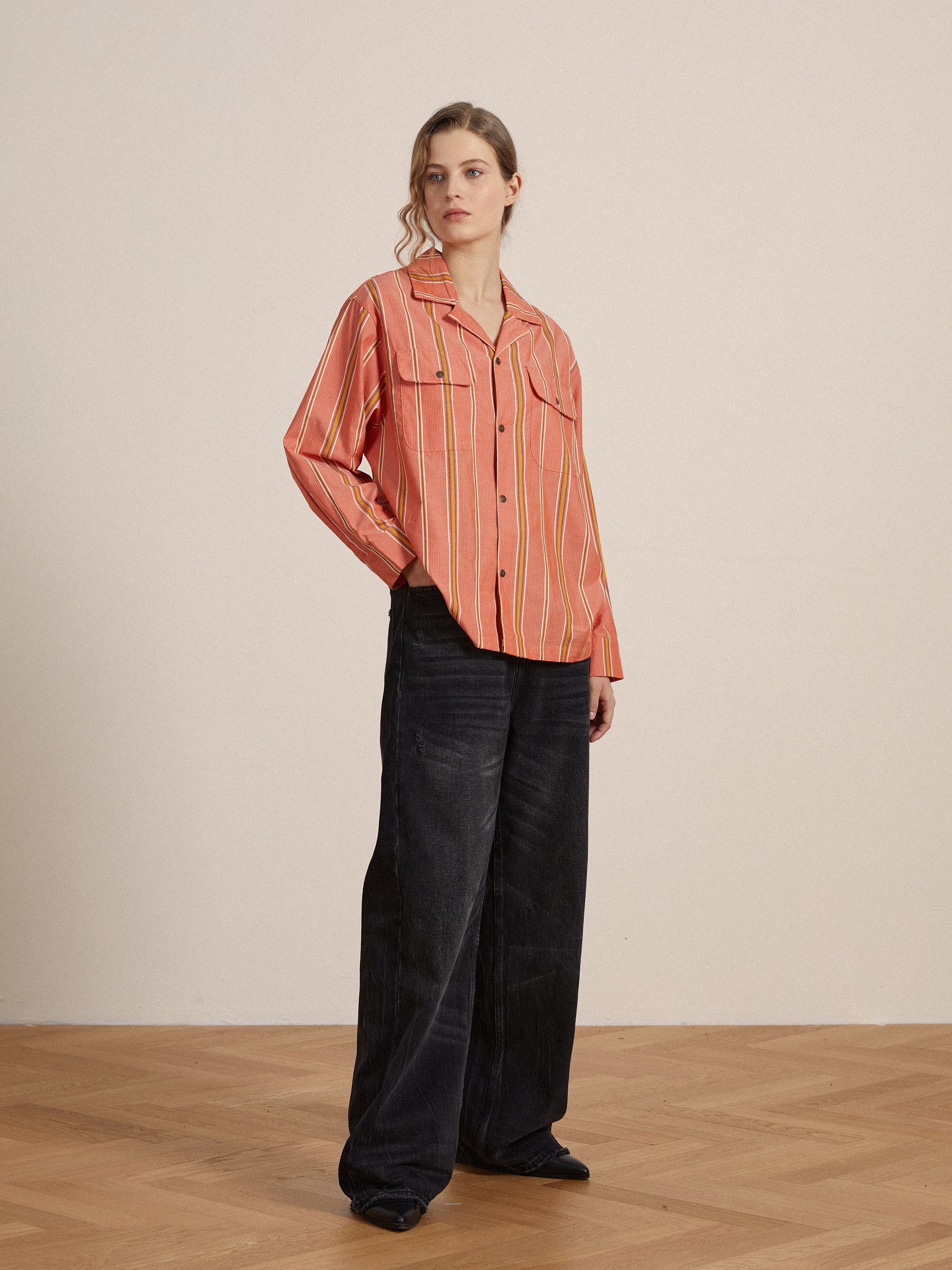 Stripe Citrus LS Camp Shirt - Image 8