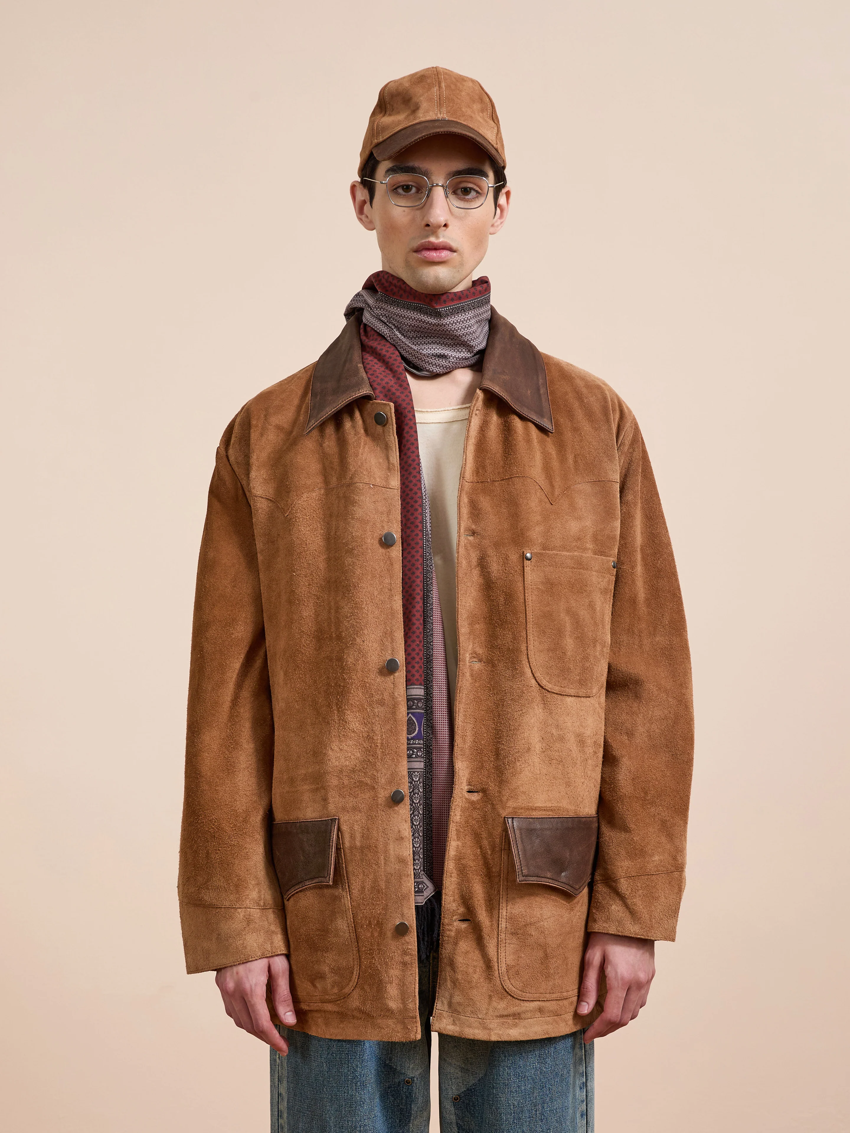 Suede Contrast Barn Jacket