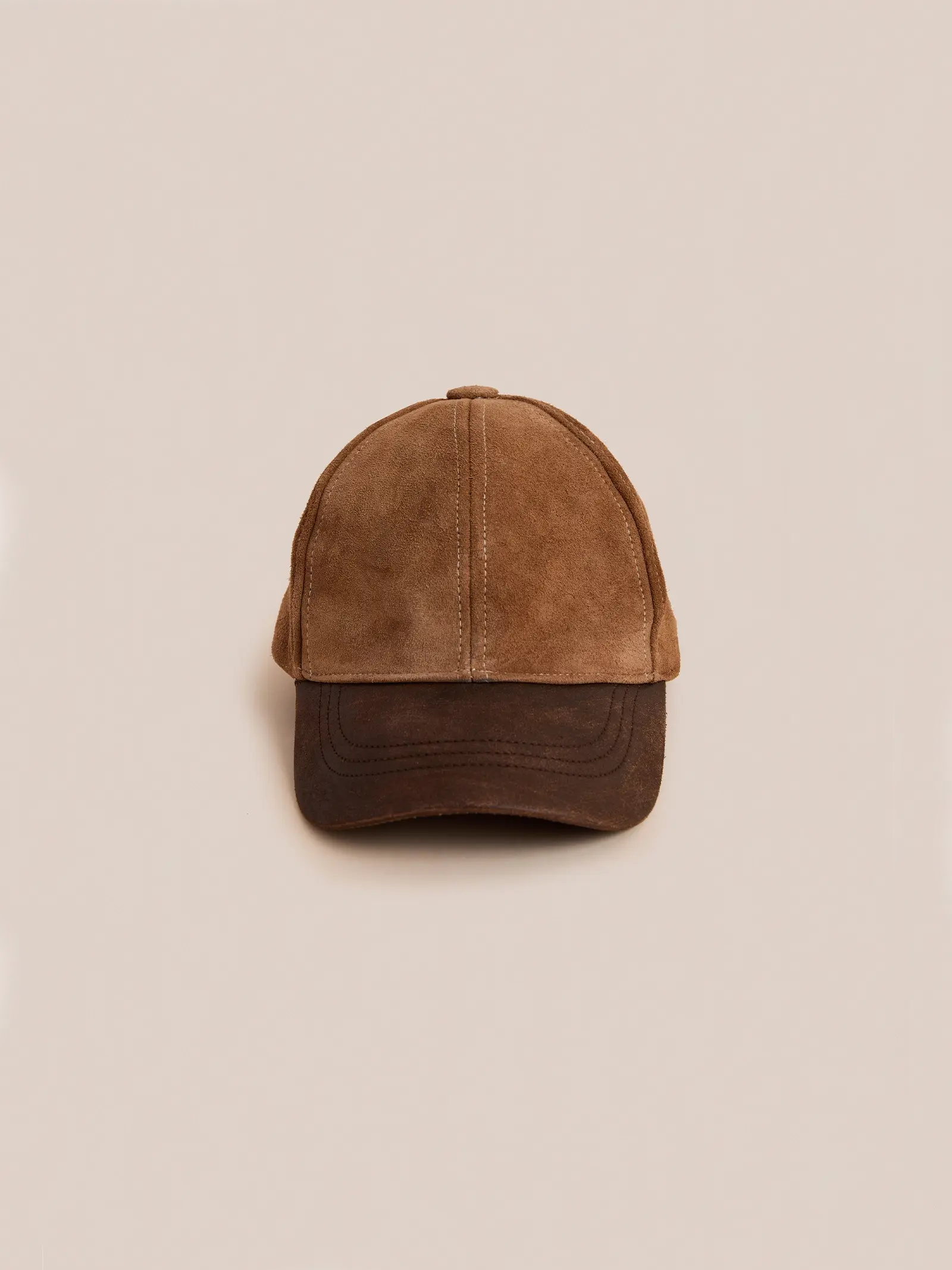 Suede Leather Contrast Distressed Cap - Image 8