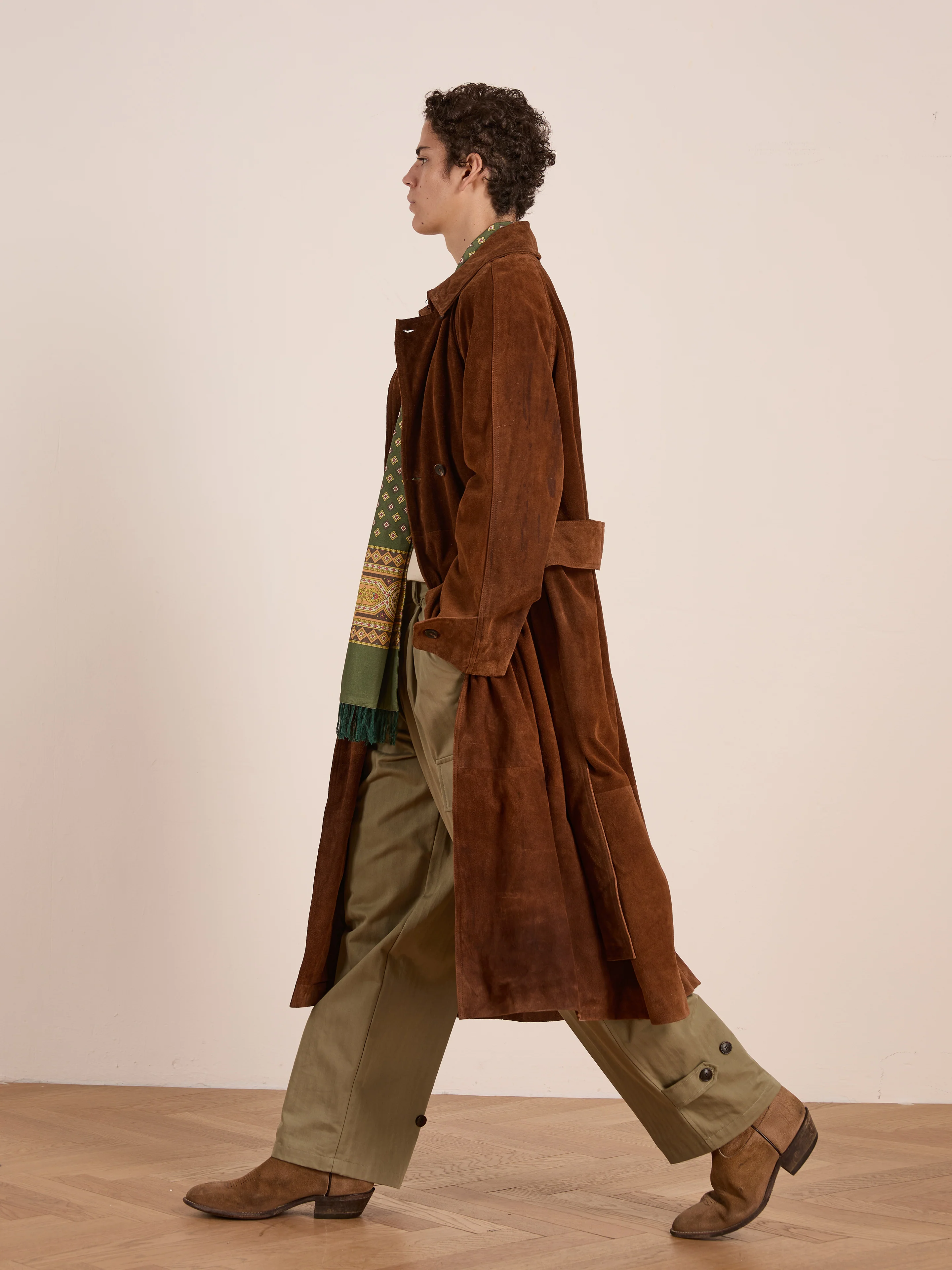 Suede Leather Trench Coat - Image 10