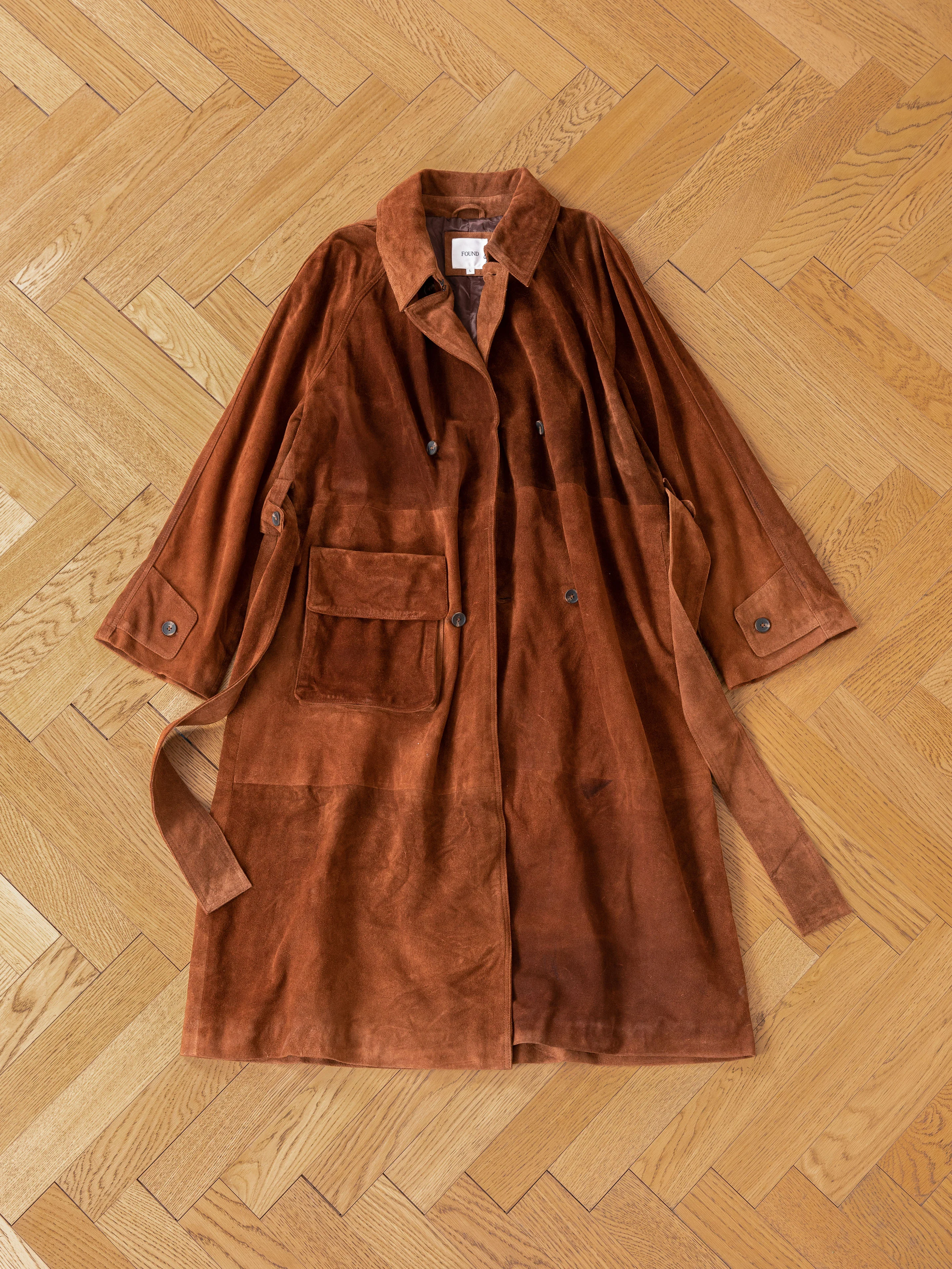 Suede Leather Trench Coat - Image 14