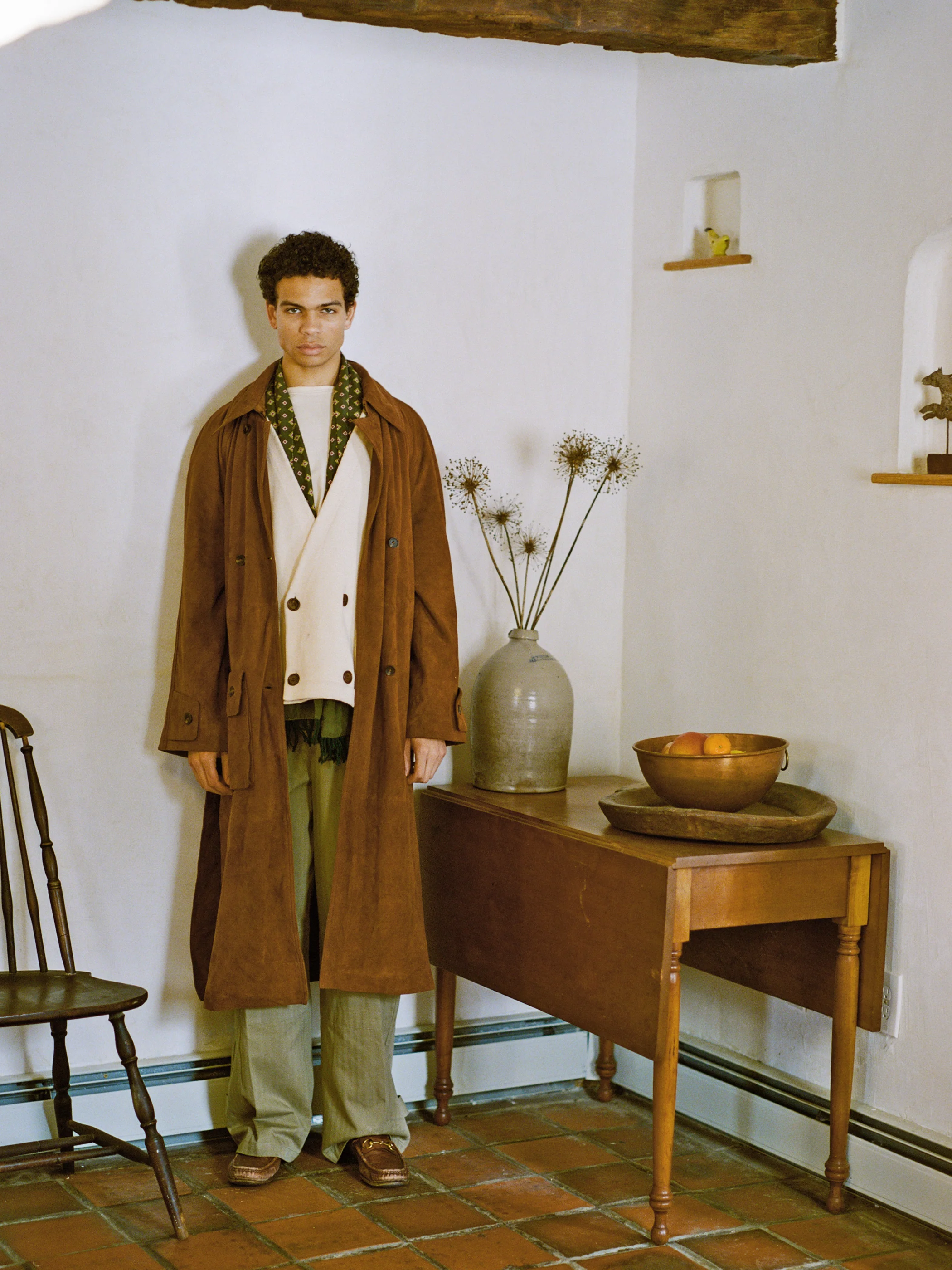 Suede Leather Trench Coat - Image 16