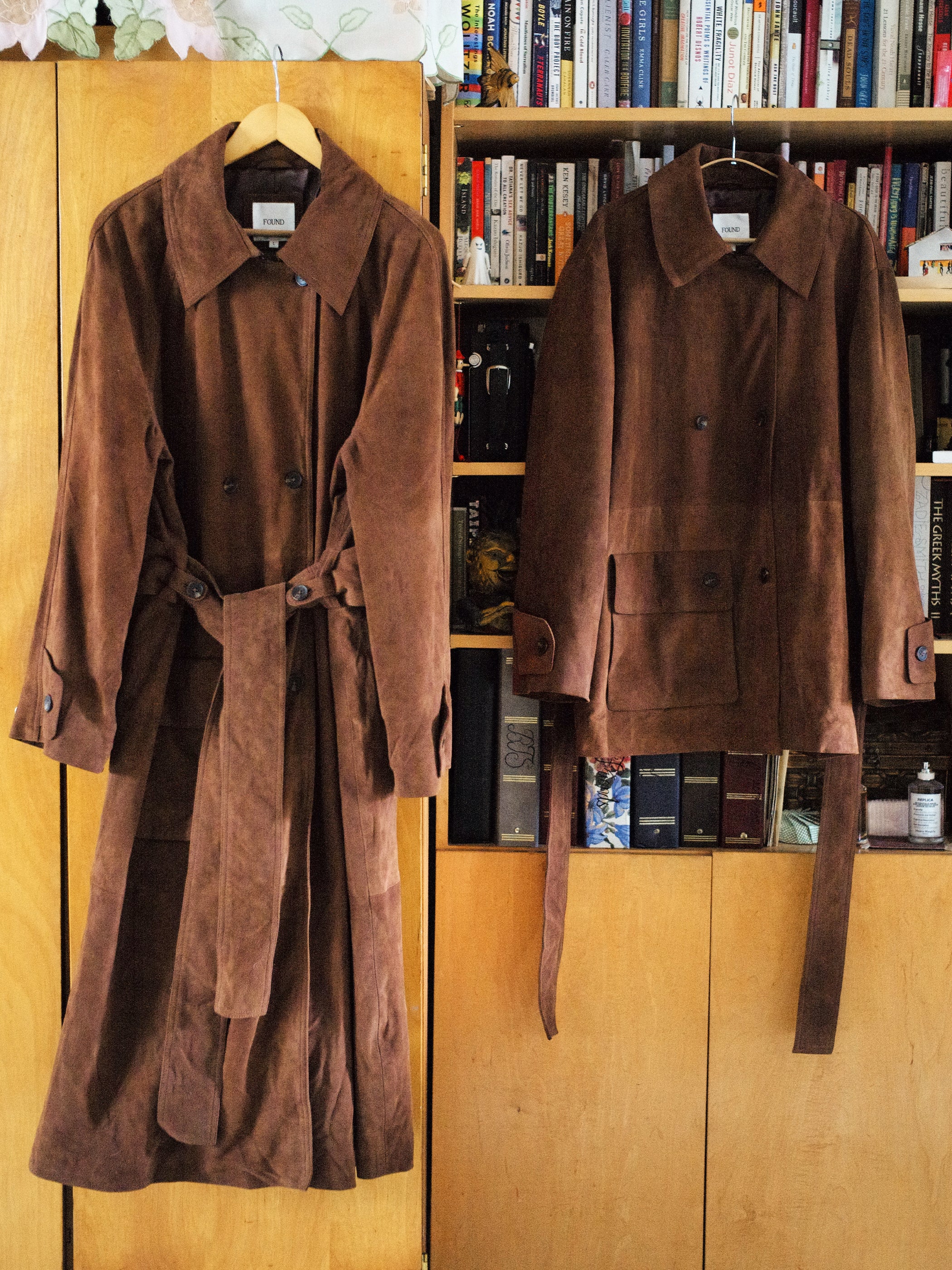 Suede Leather Trench Coat - Image 17