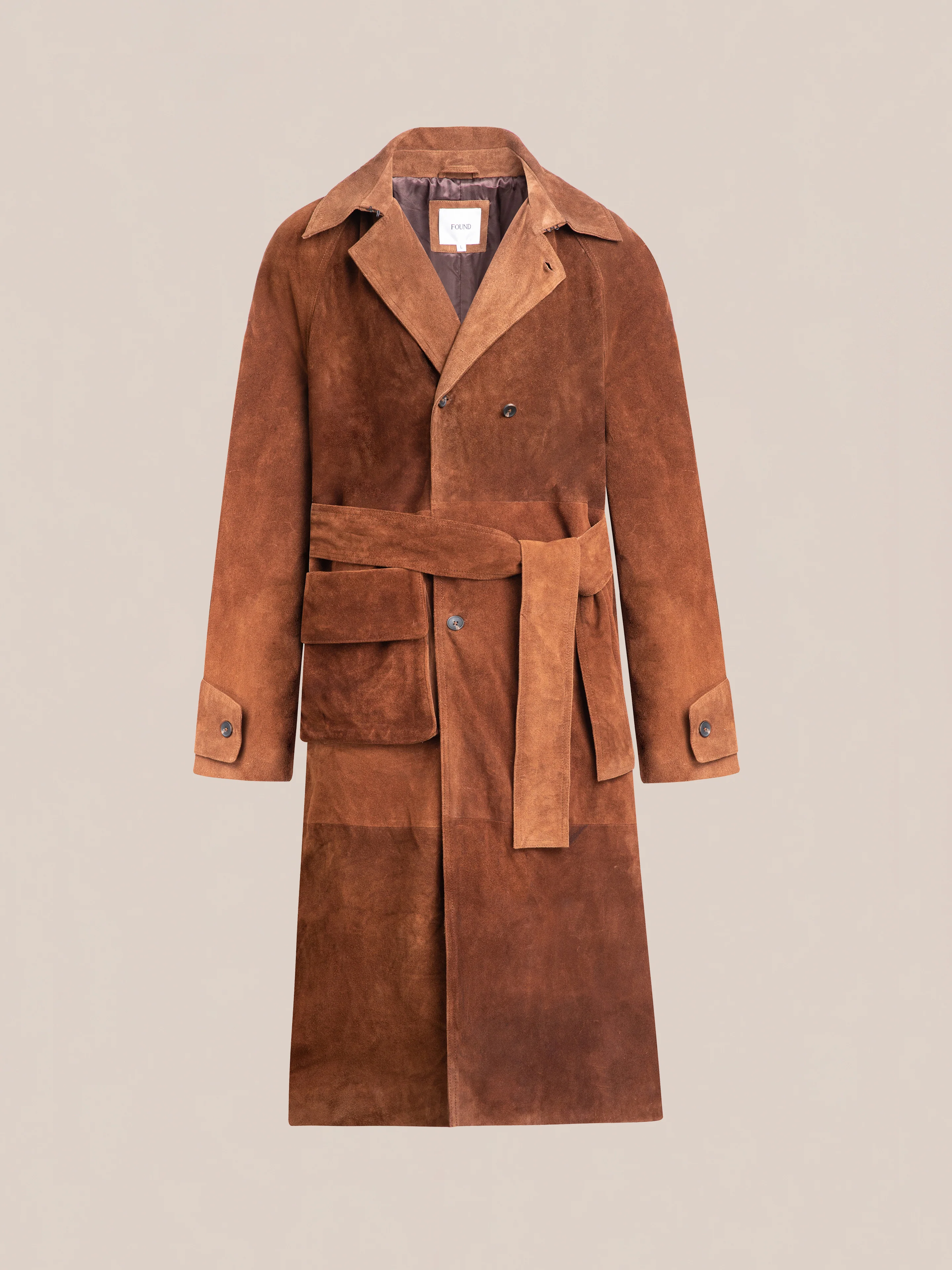Suede Leather Trench Coat - Image 7
