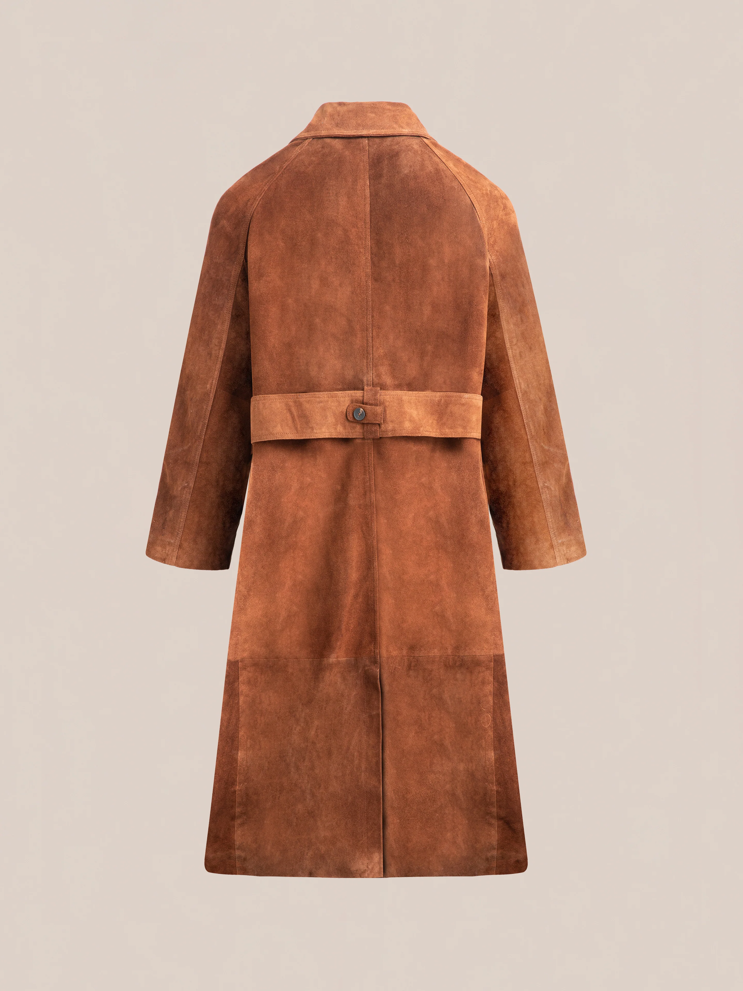 Suede Leather Trench Coat - Image 9