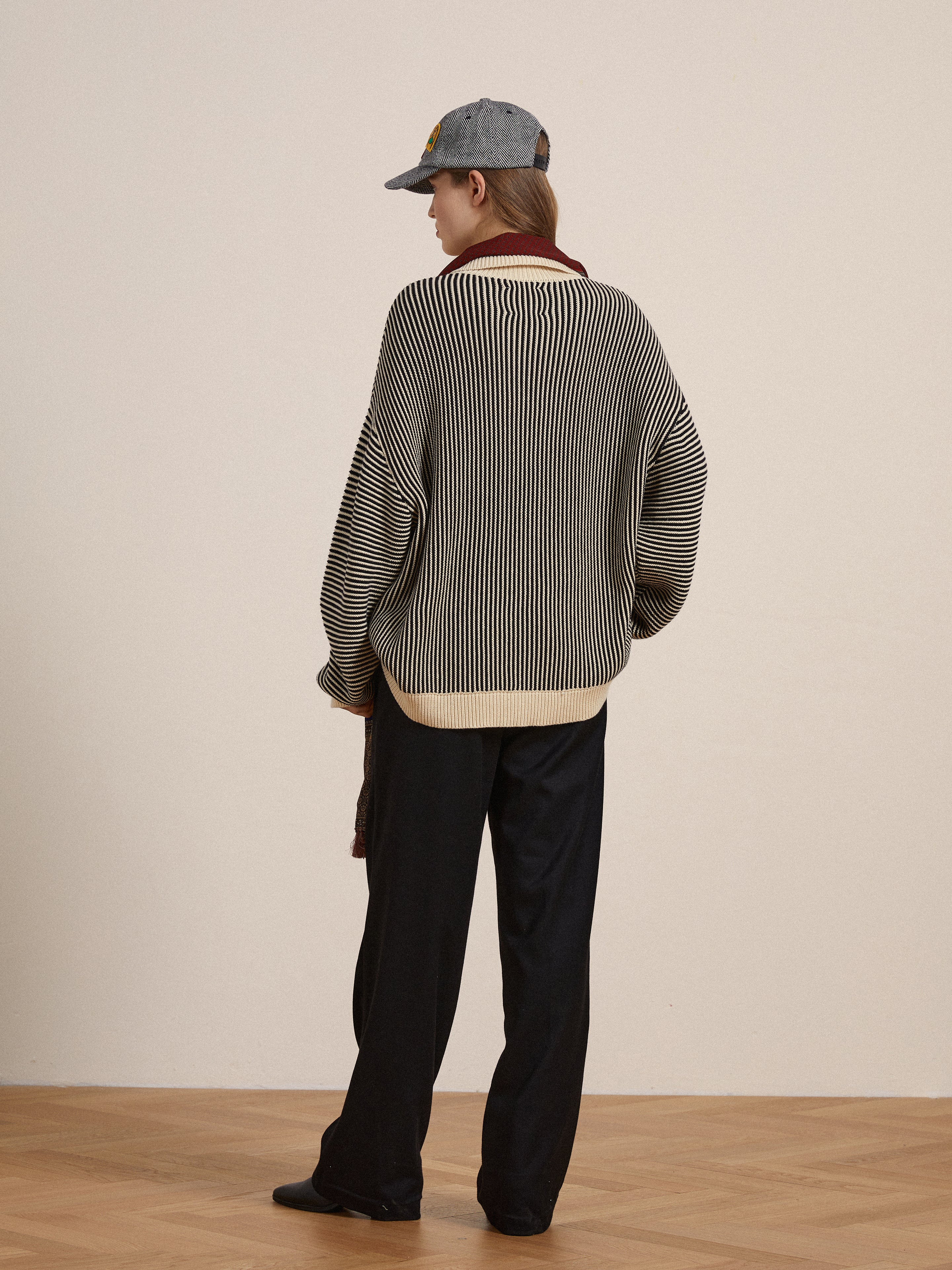 Tabas Tie Knit Collared Sweater - Image 4