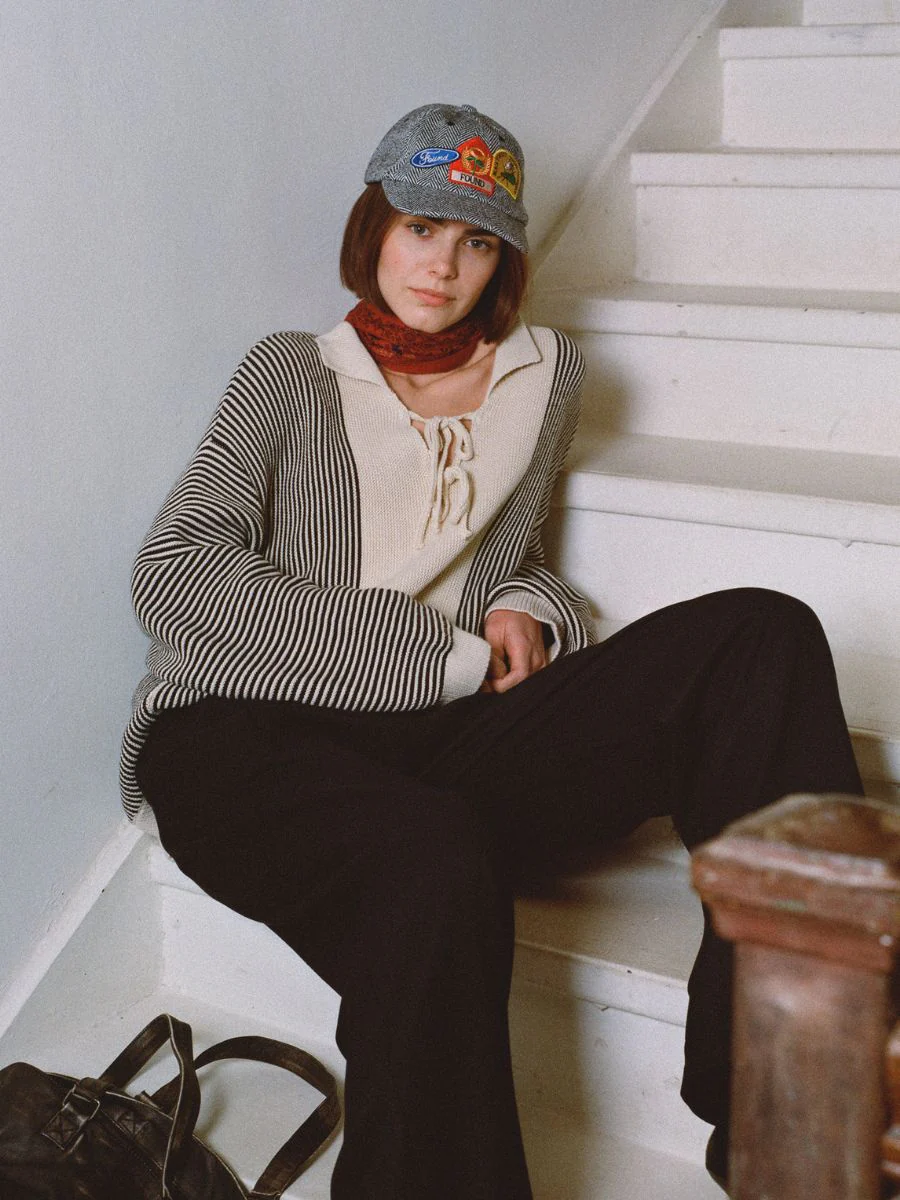 Tabas Tie Knit Collared Sweater - Image 5