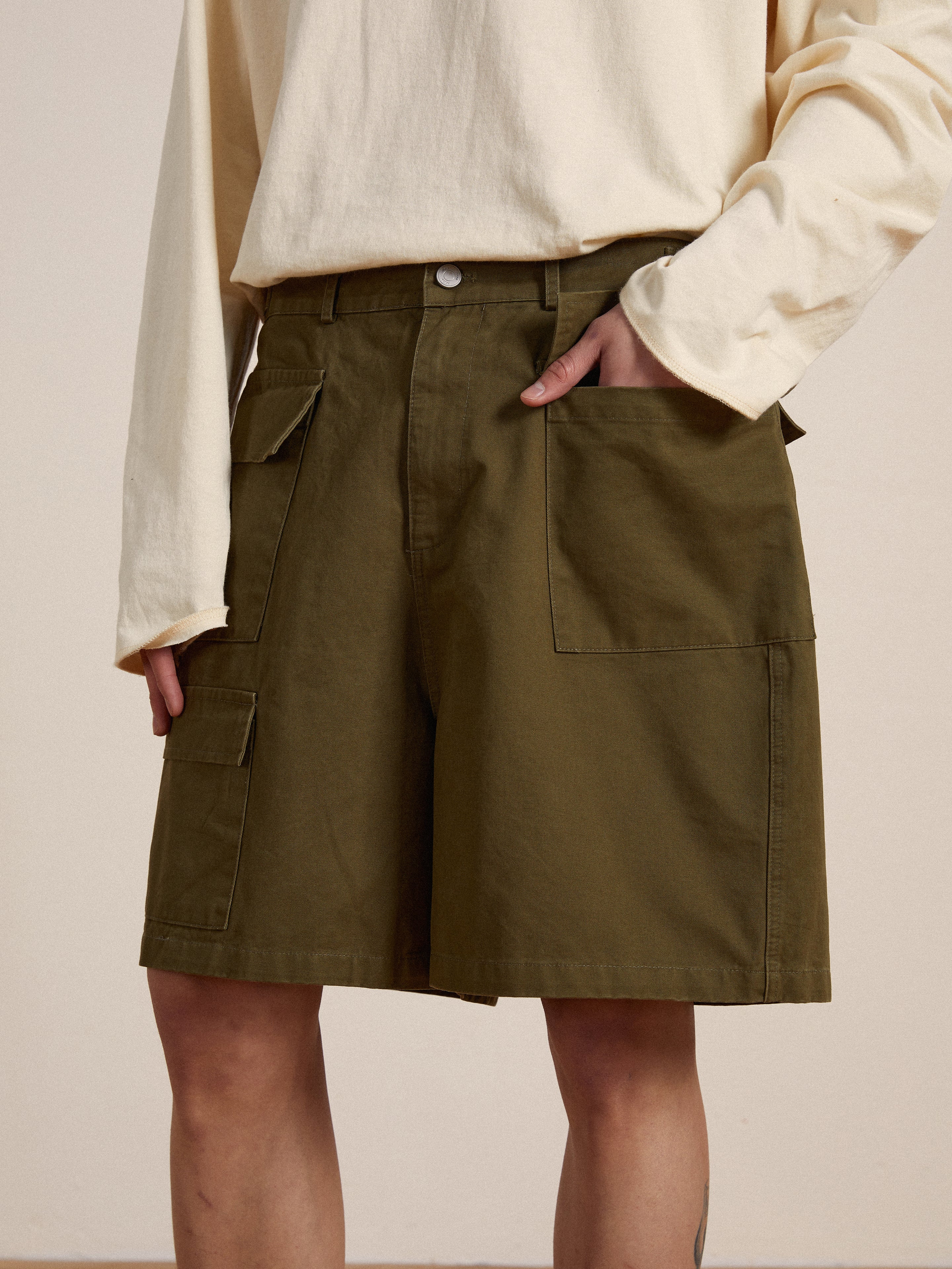 Twill Cargo Shorts - Image 4
