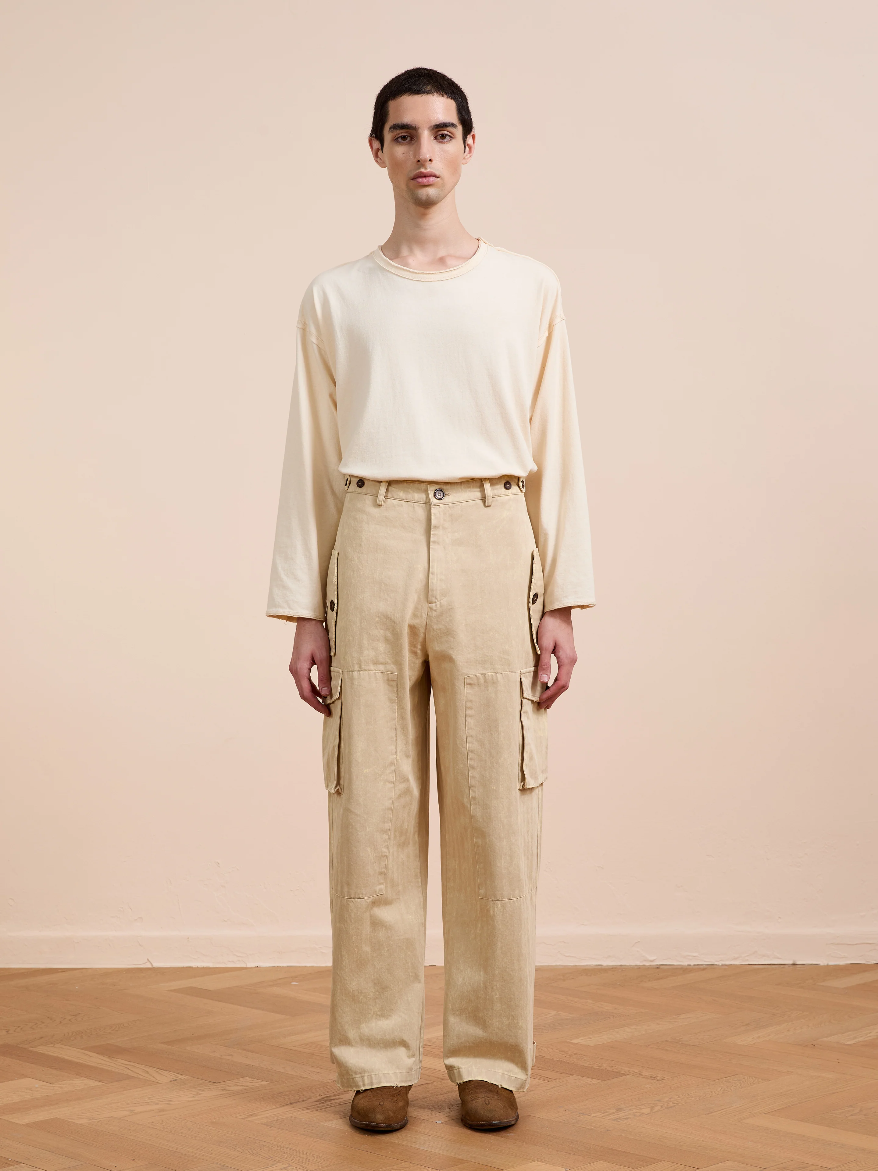Utility Herringbone Paneled Pants - Image 4