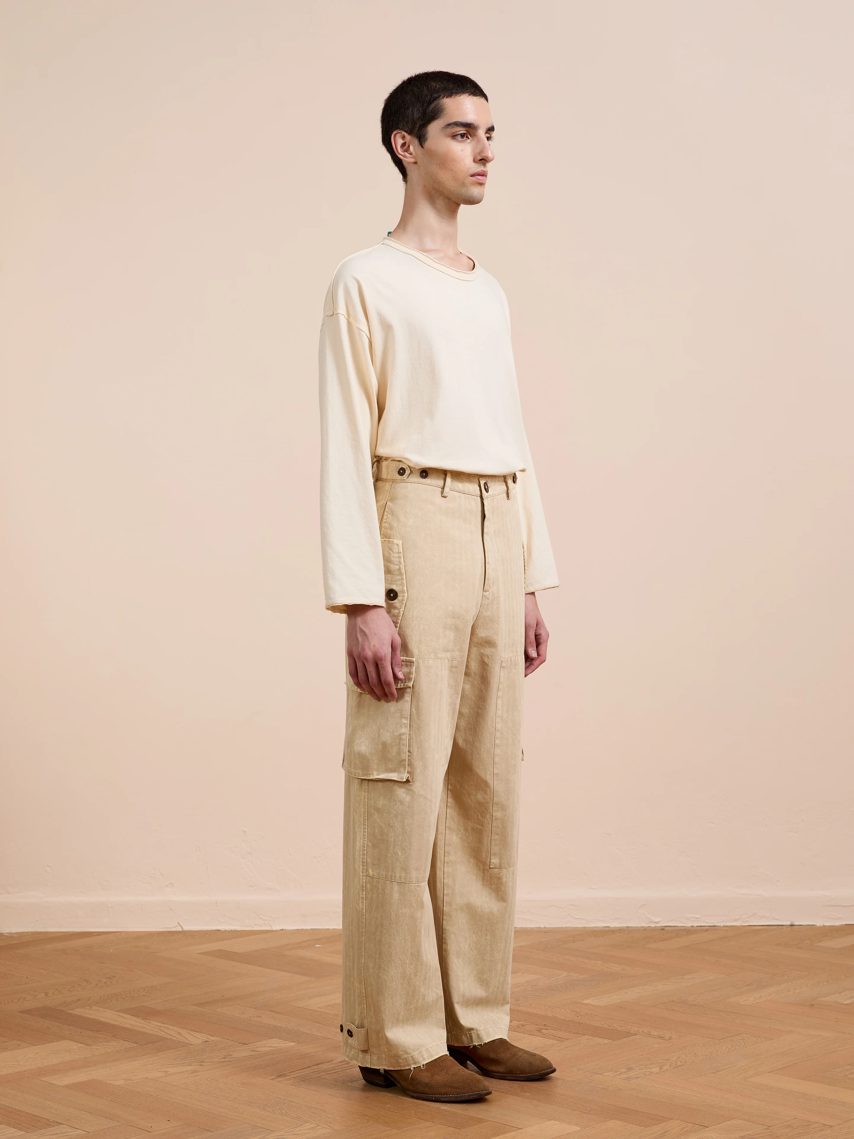Utility Herringbone Paneled Pants - Image 6