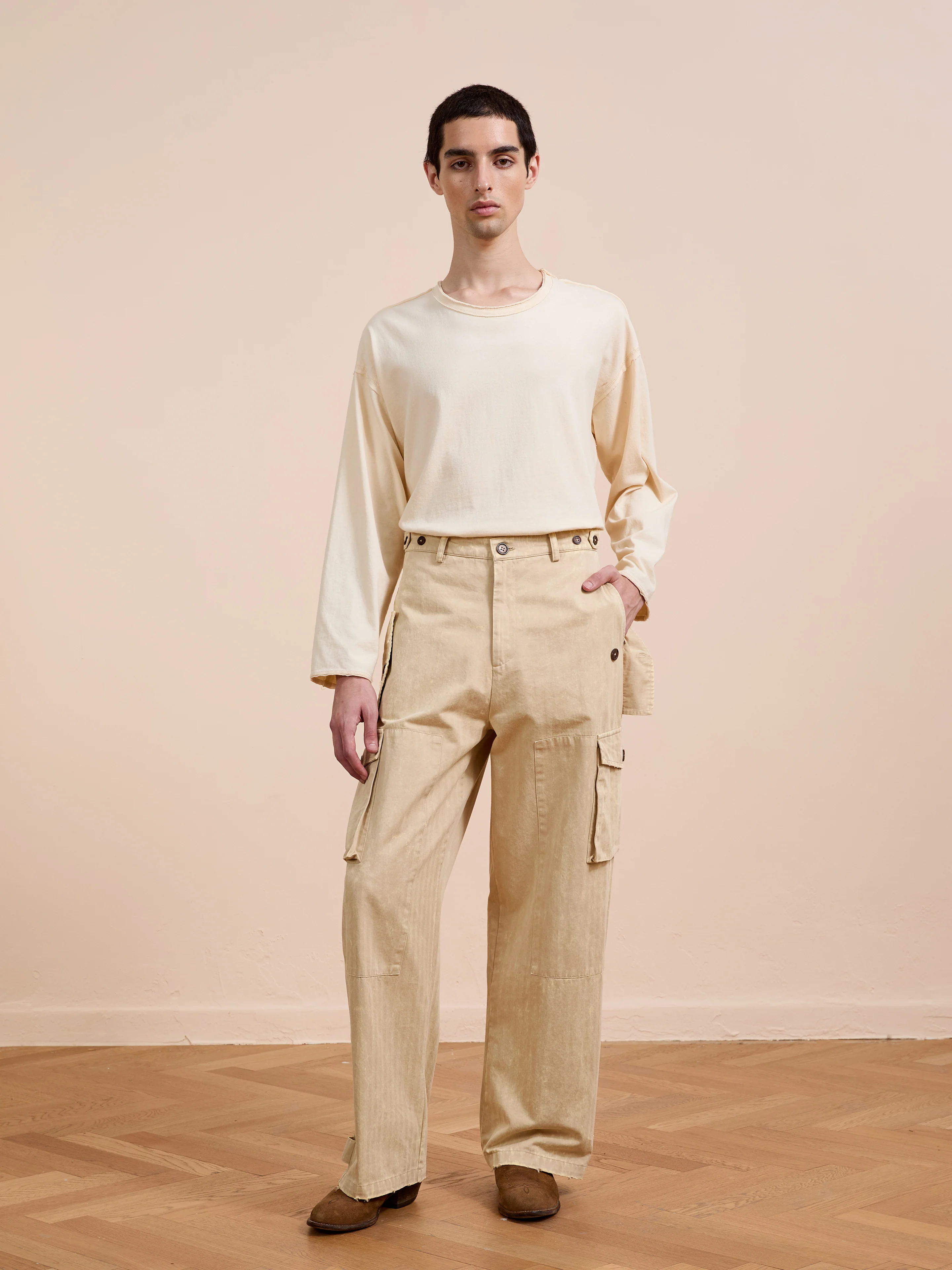 Utility Herringbone Paneled Pants - Image 7