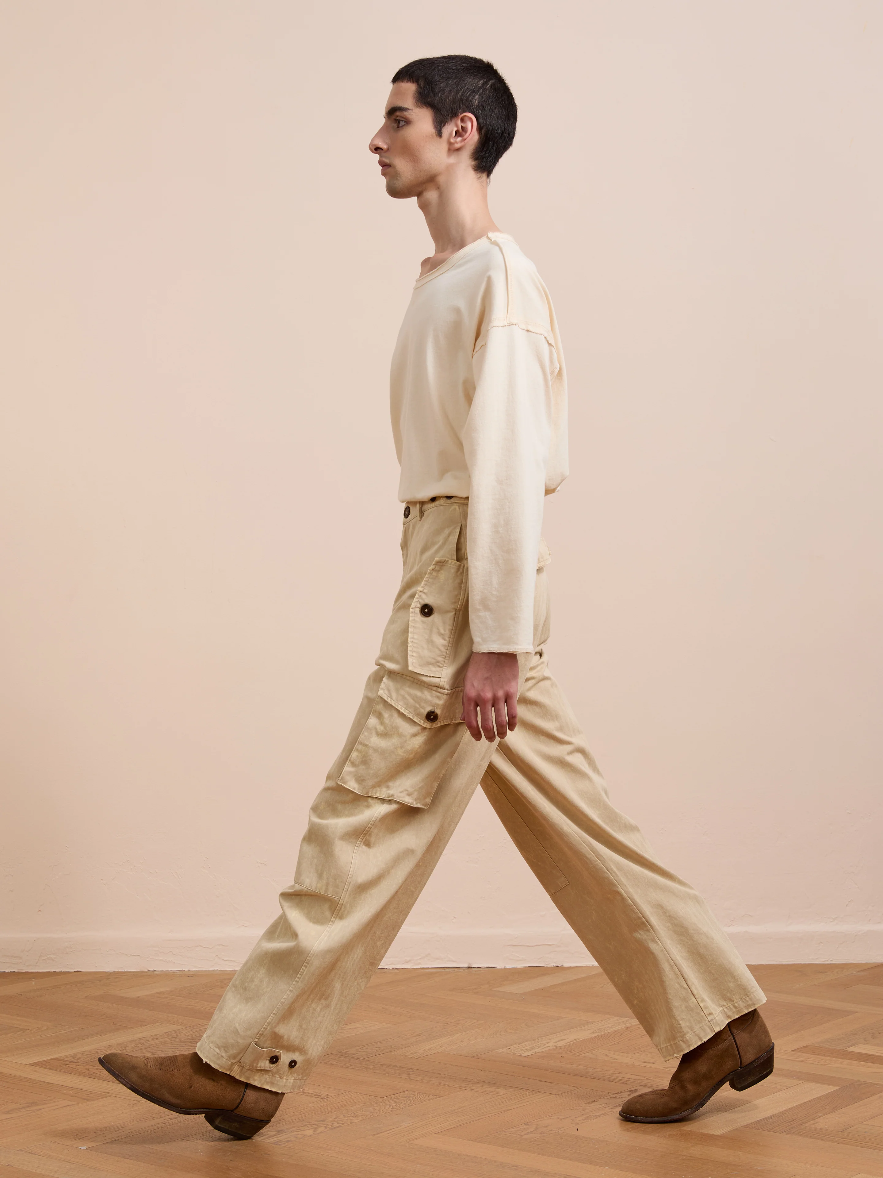 Utility Herringbone Paneled Pants - Image 8