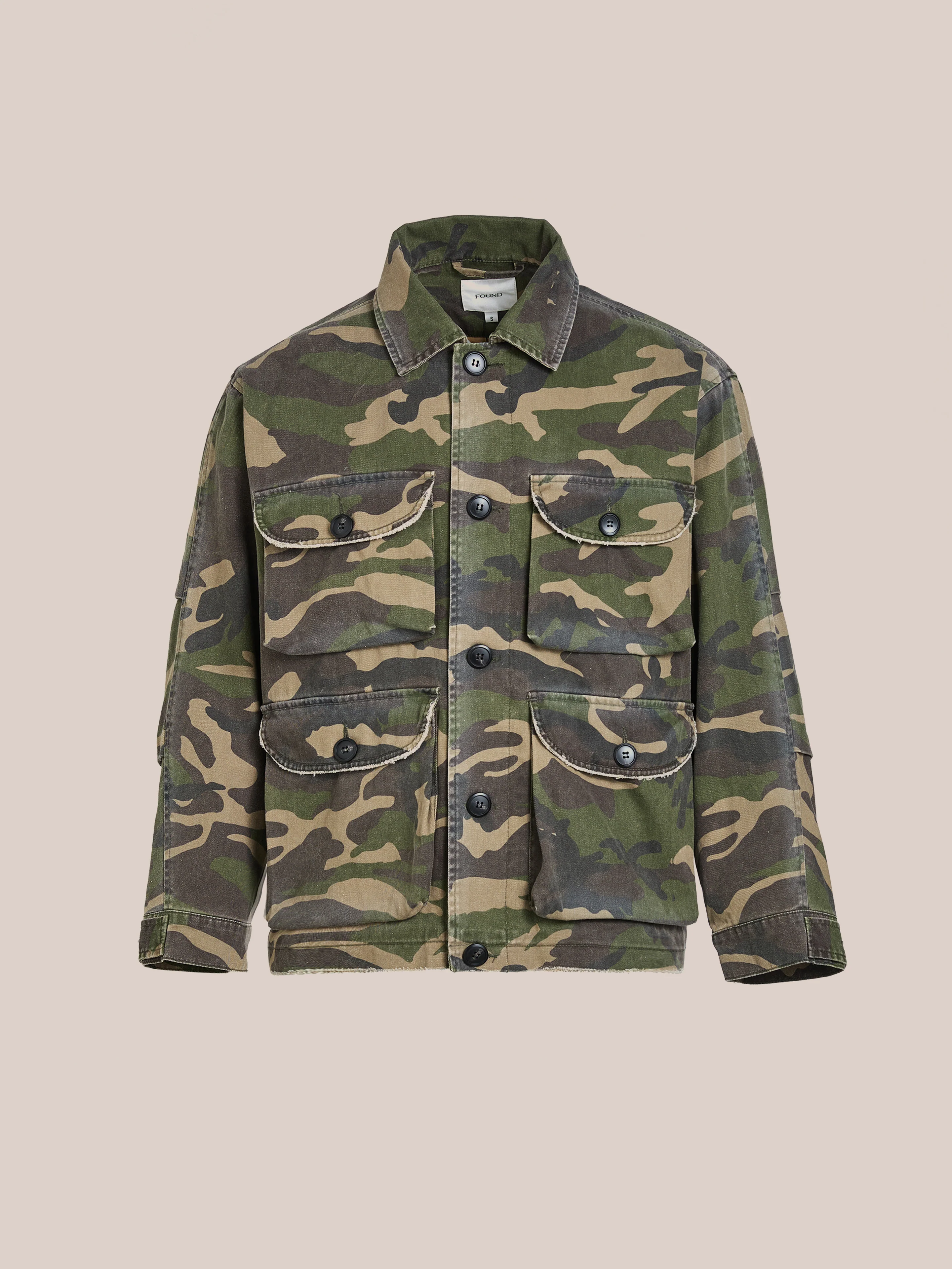 Camouflage Twill Utility Cargo Jacket - Image 8