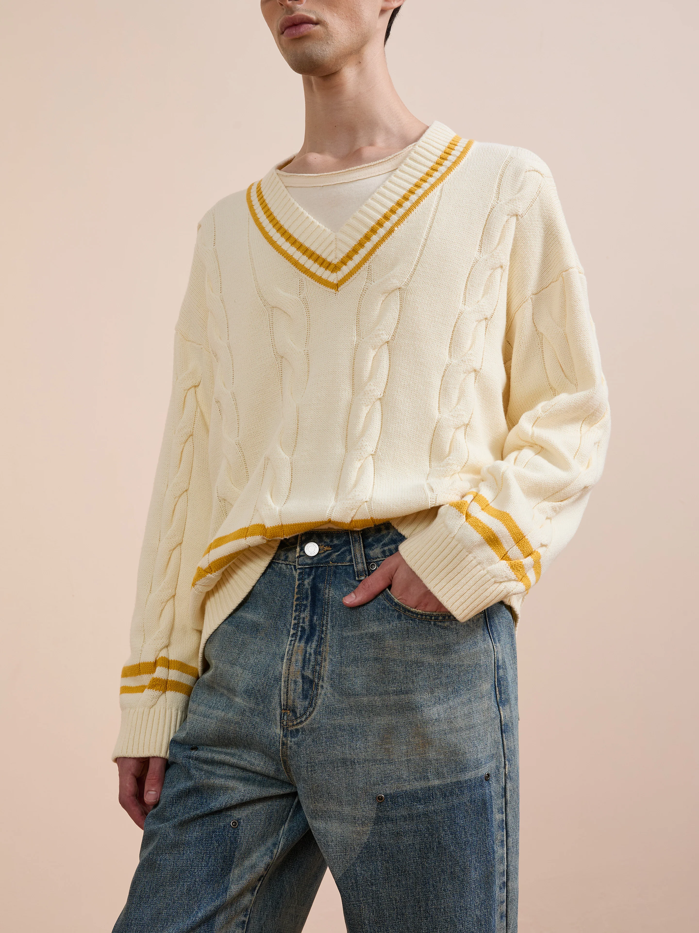 V-Neck Cricket Sweater - Image 4