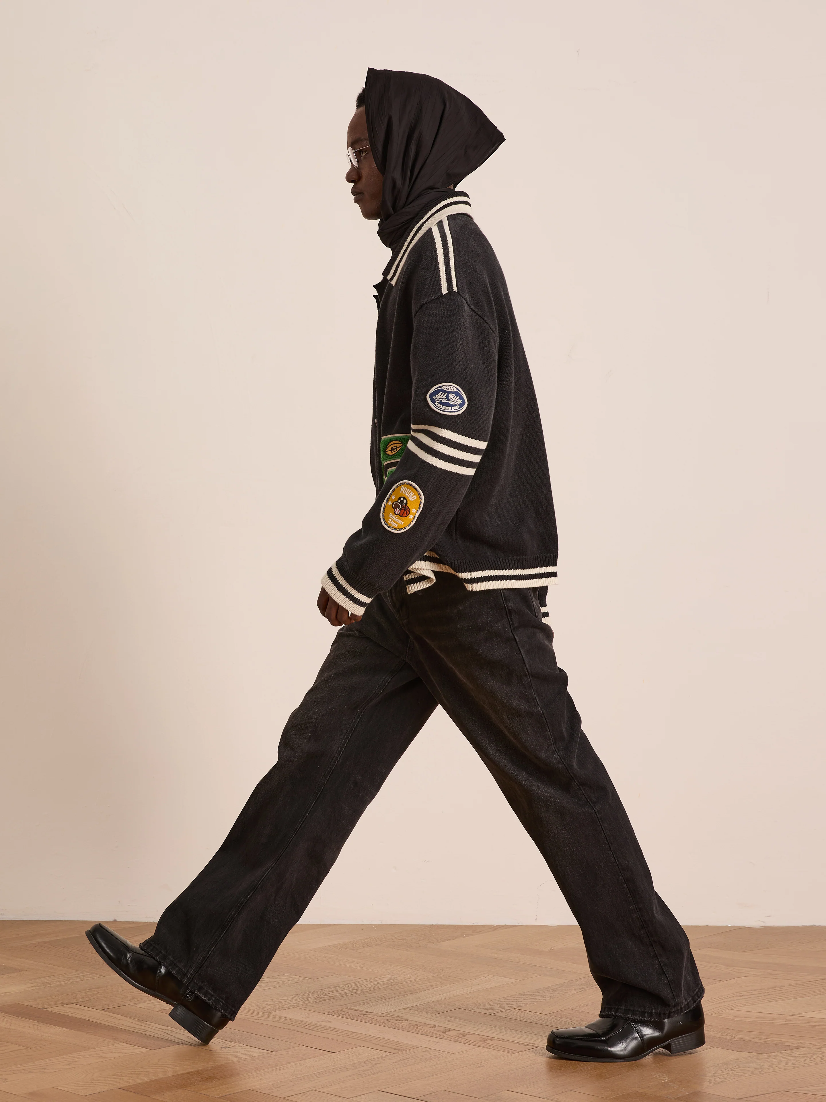 Varsity Patch Collared Cardigan - Image 12