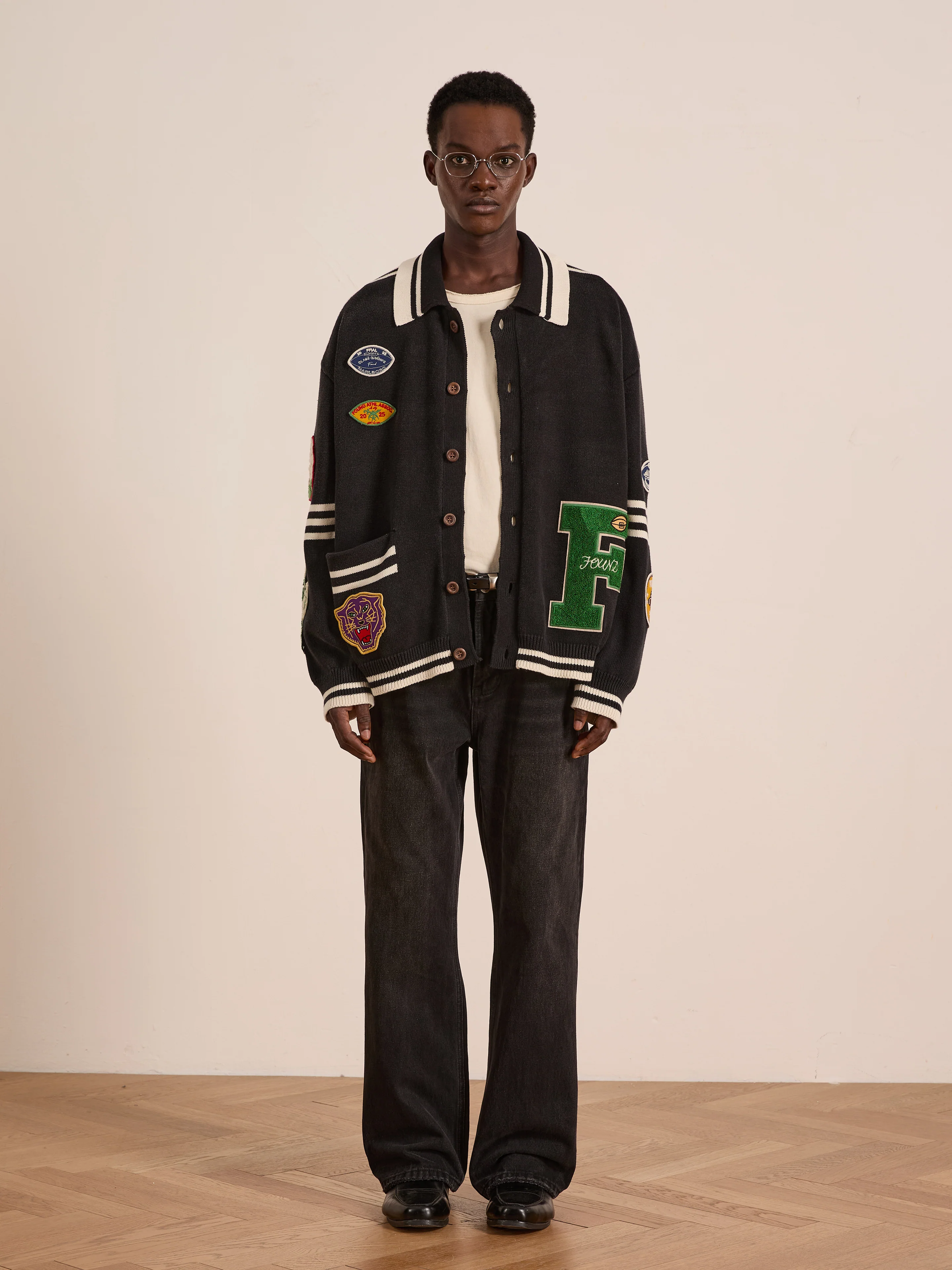Varsity Patch Collared Cardigan - Image 17