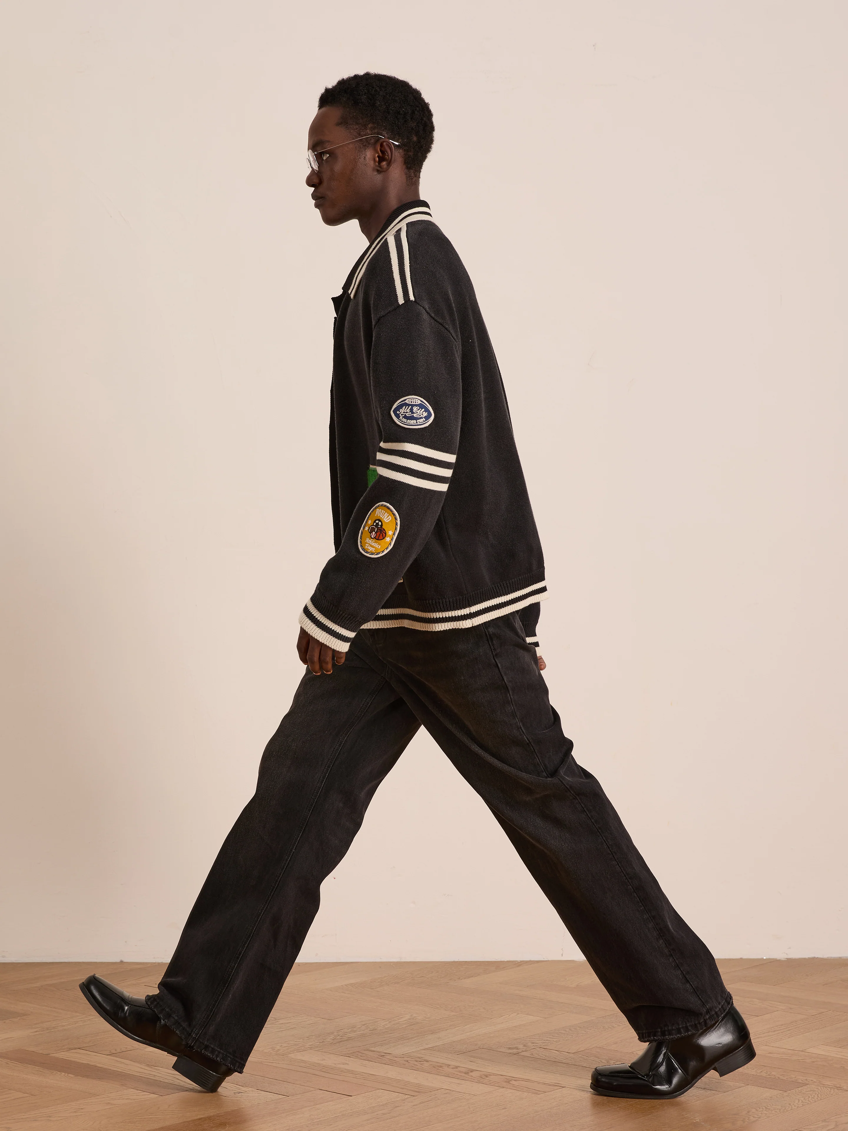 Varsity Patch Collared Cardigan - Image 19