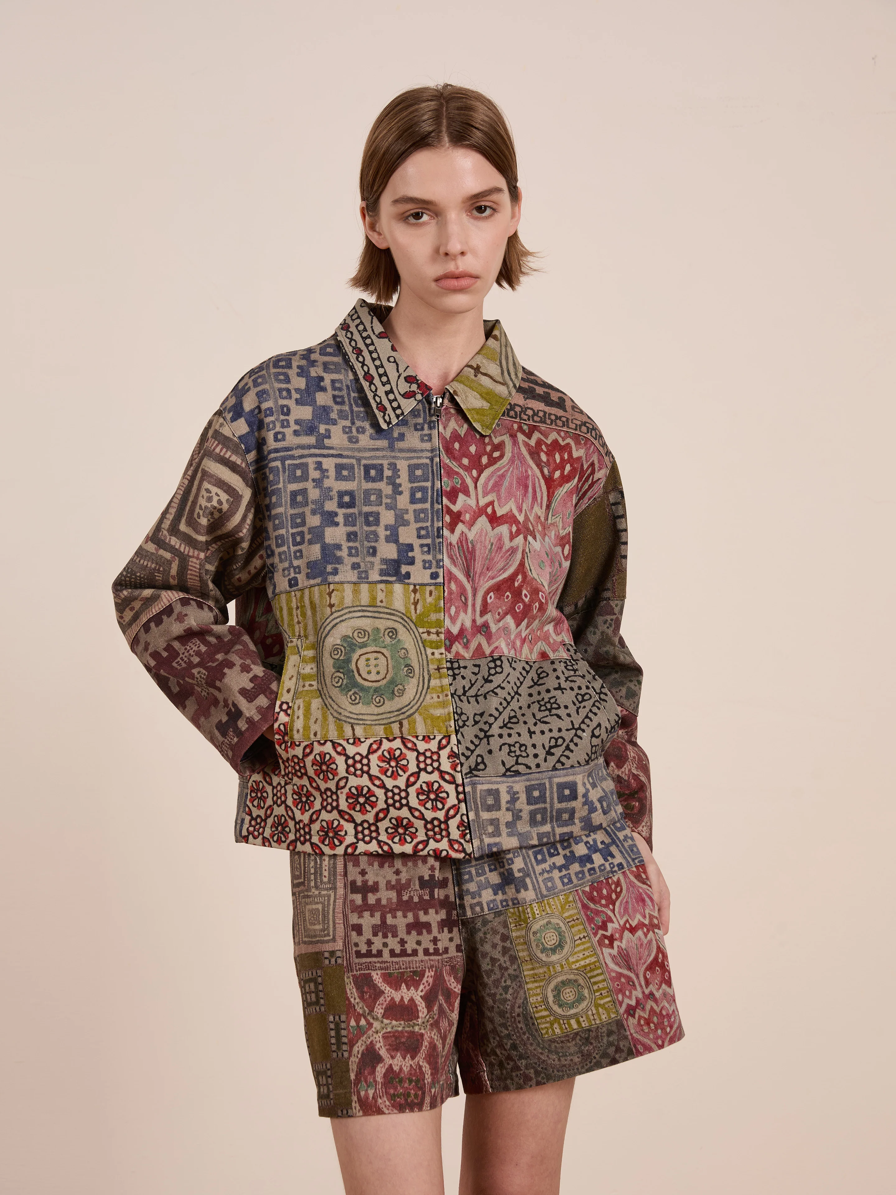 Watercolor Mosaic Work Jacket - Image 4