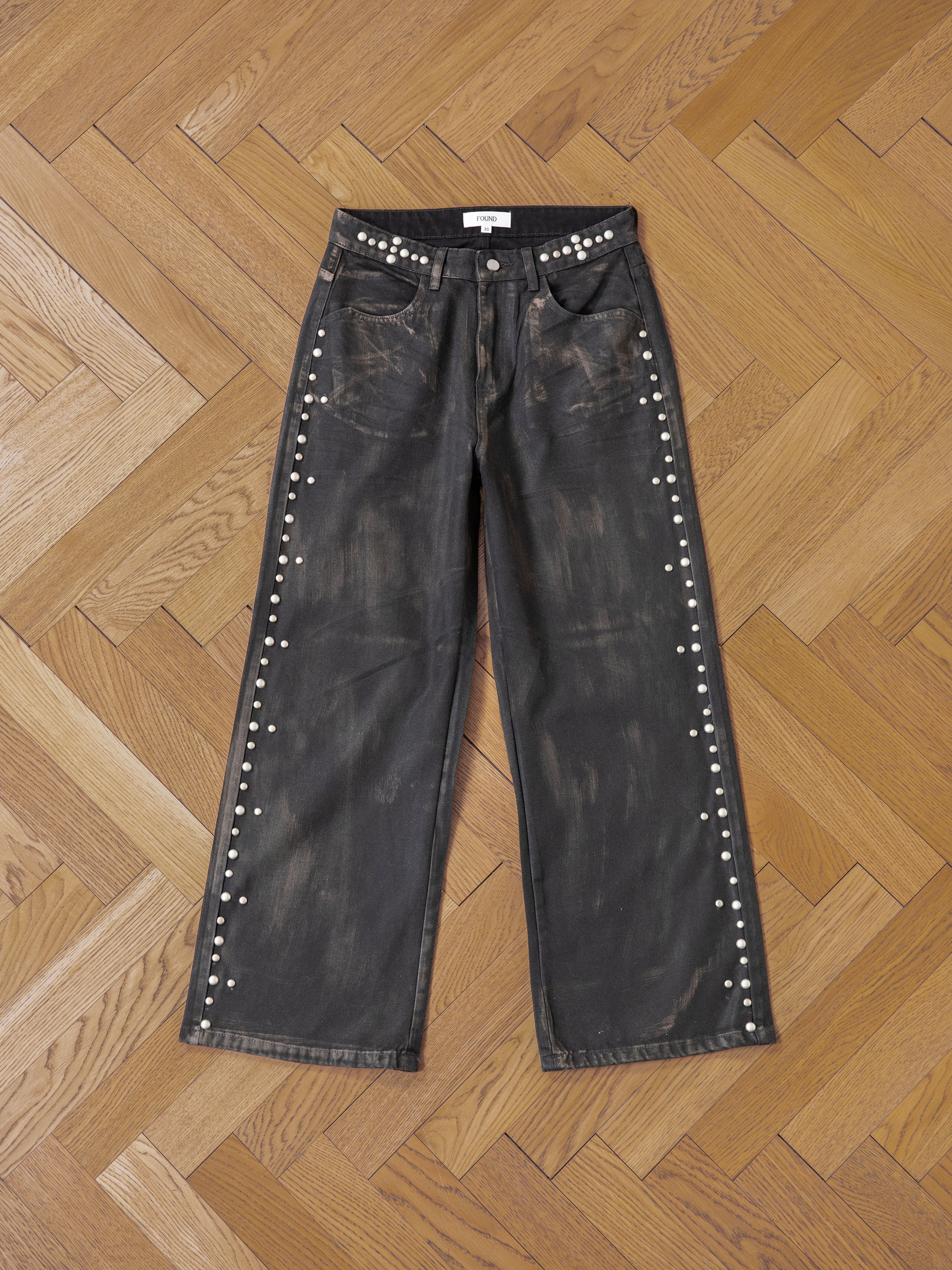 Waxed Studded Jeans - Image 15