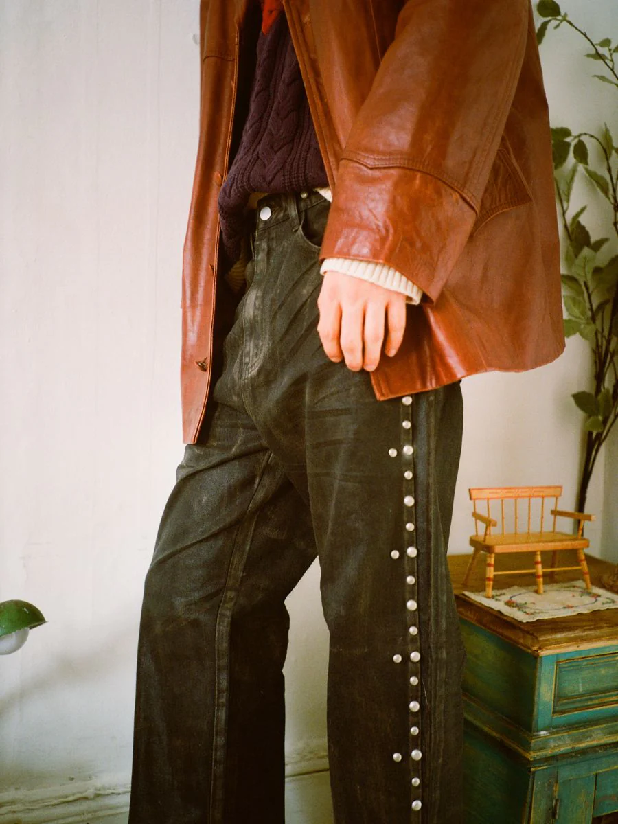 Waxed Studded Jeans - Image 16