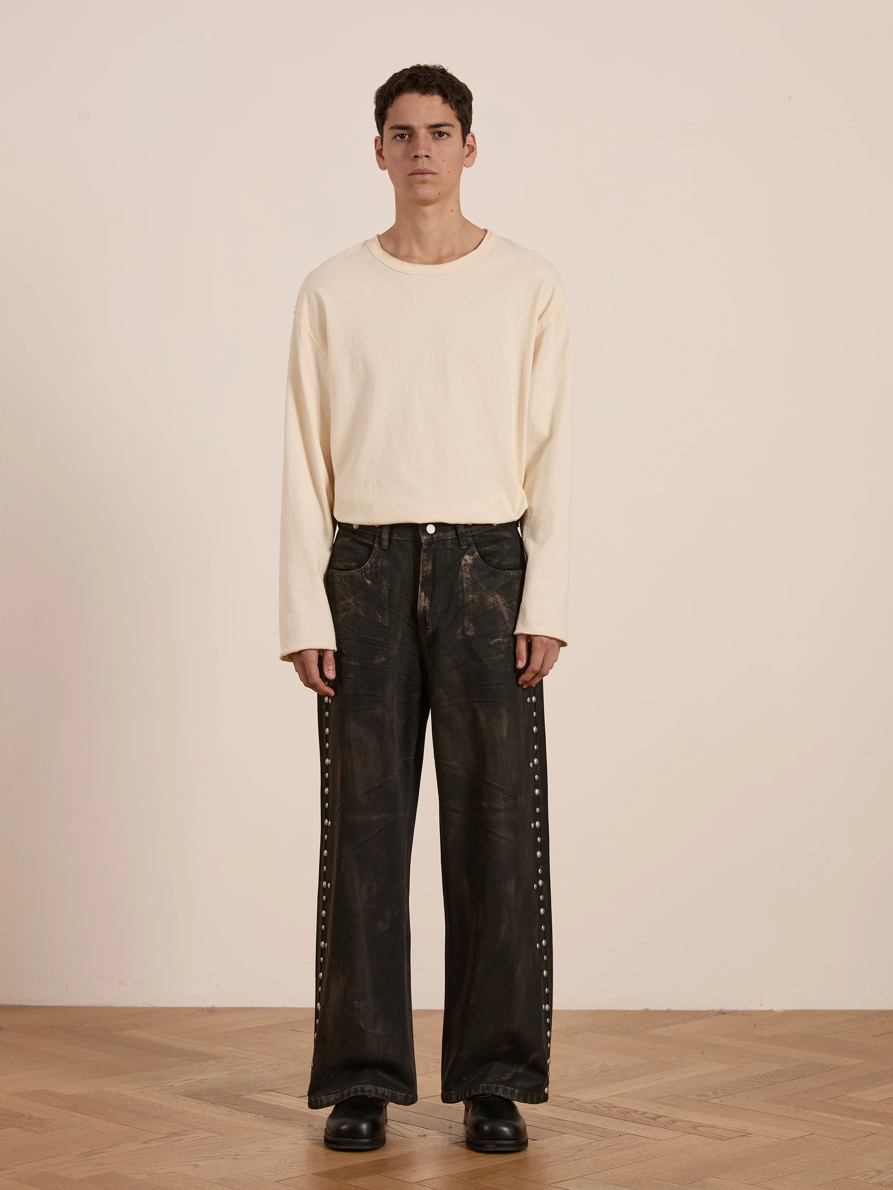 Waxed Studded Jeans - Image 2