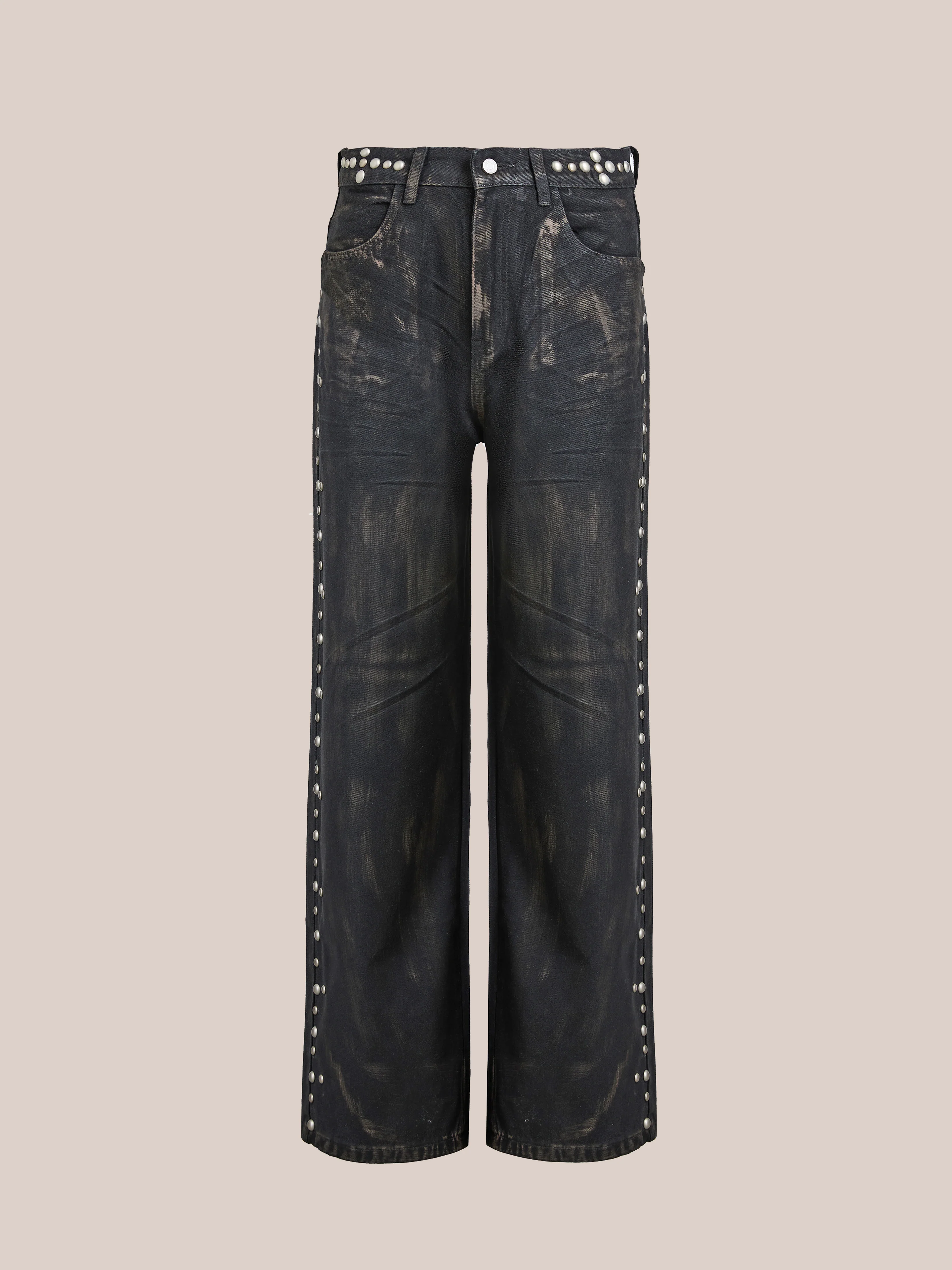 Waxed Studded Jeans - Image 5