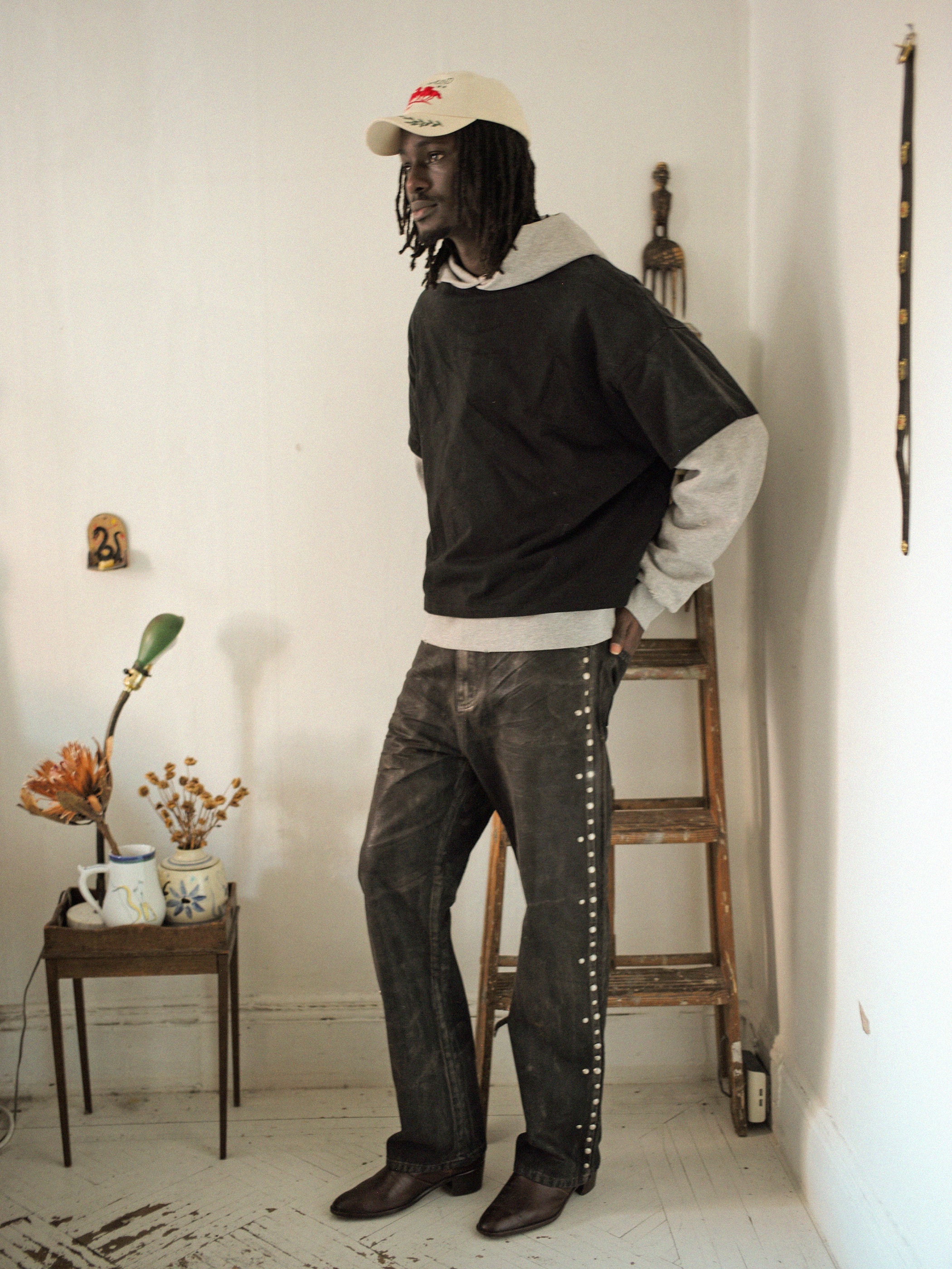 Waxed Studded Jeans - Image 7