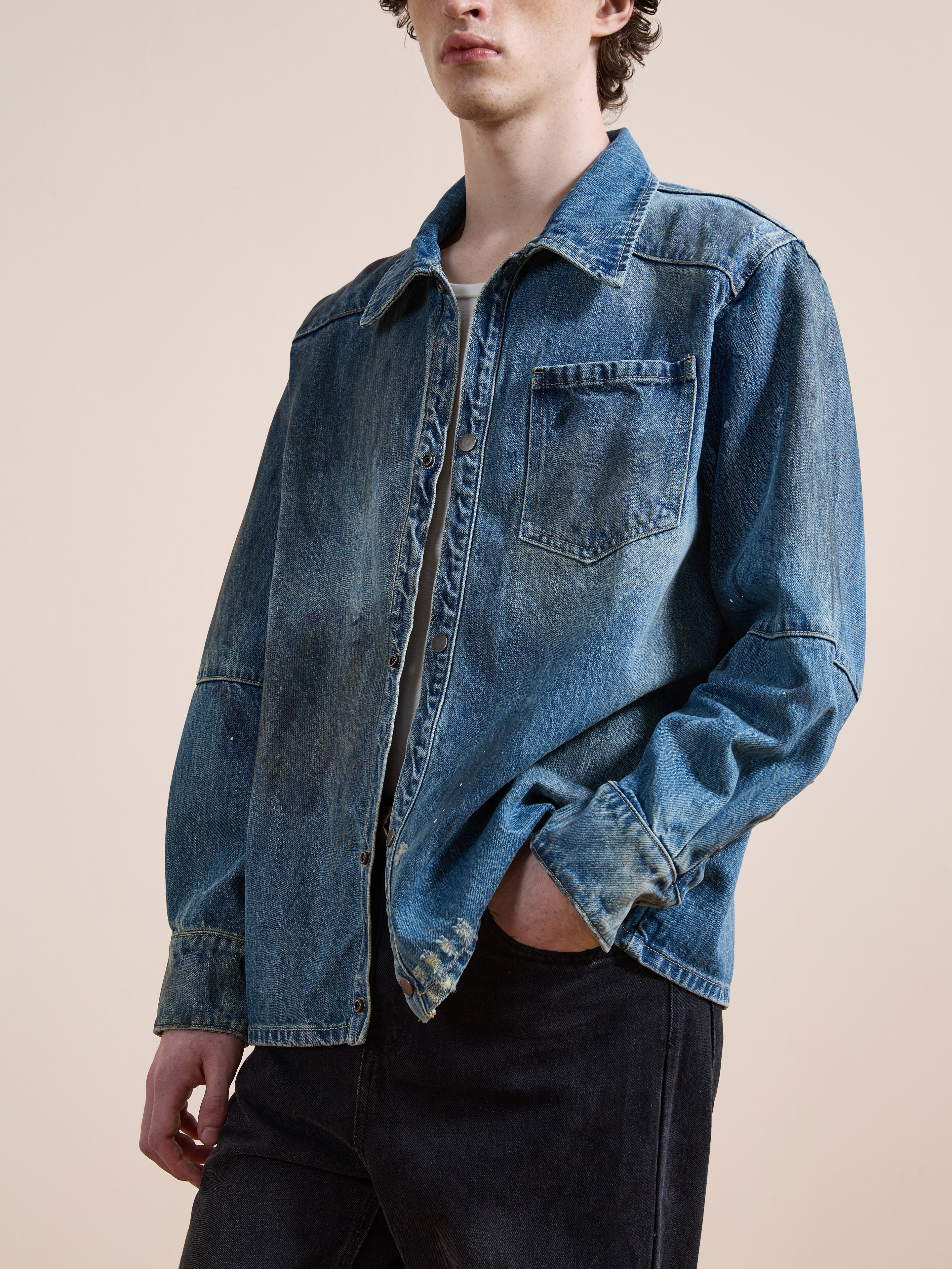 Western Denim Painter Shirt - Image 6