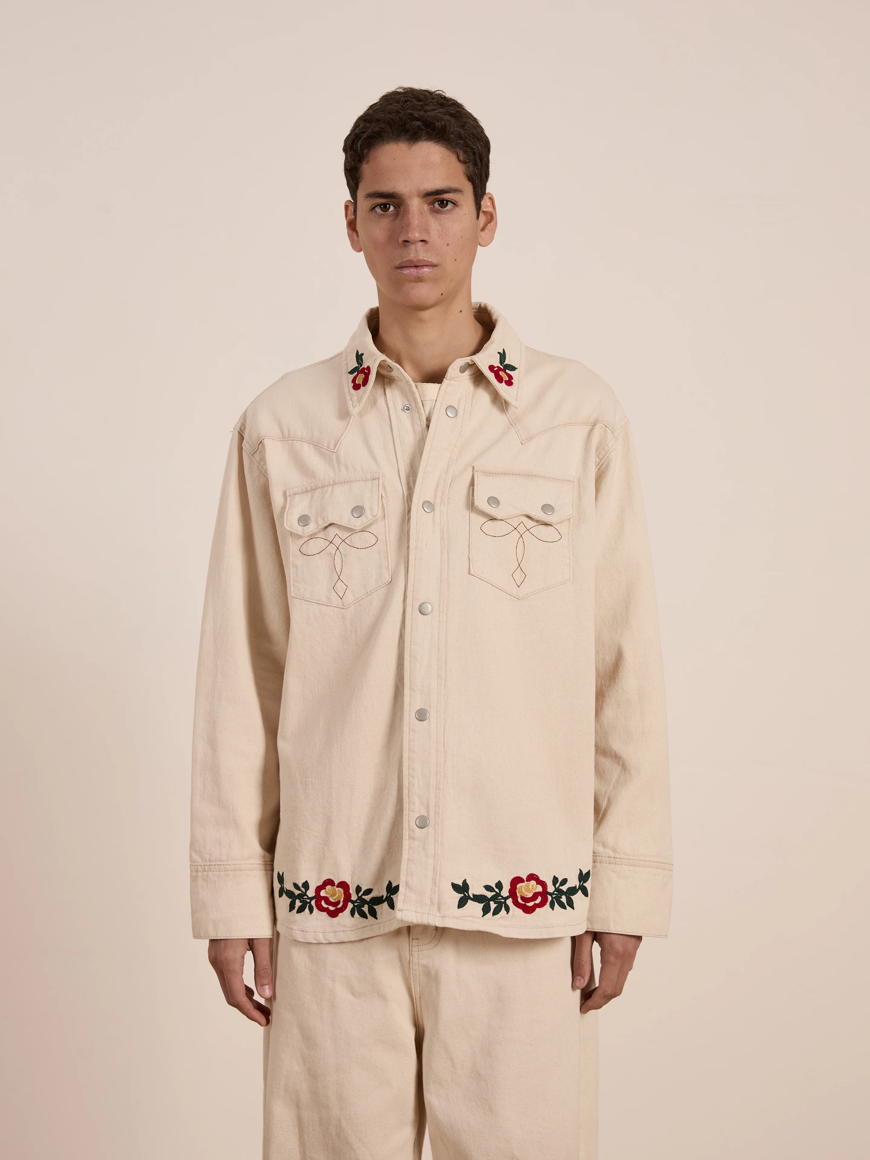 Western Floral Denim Shirt