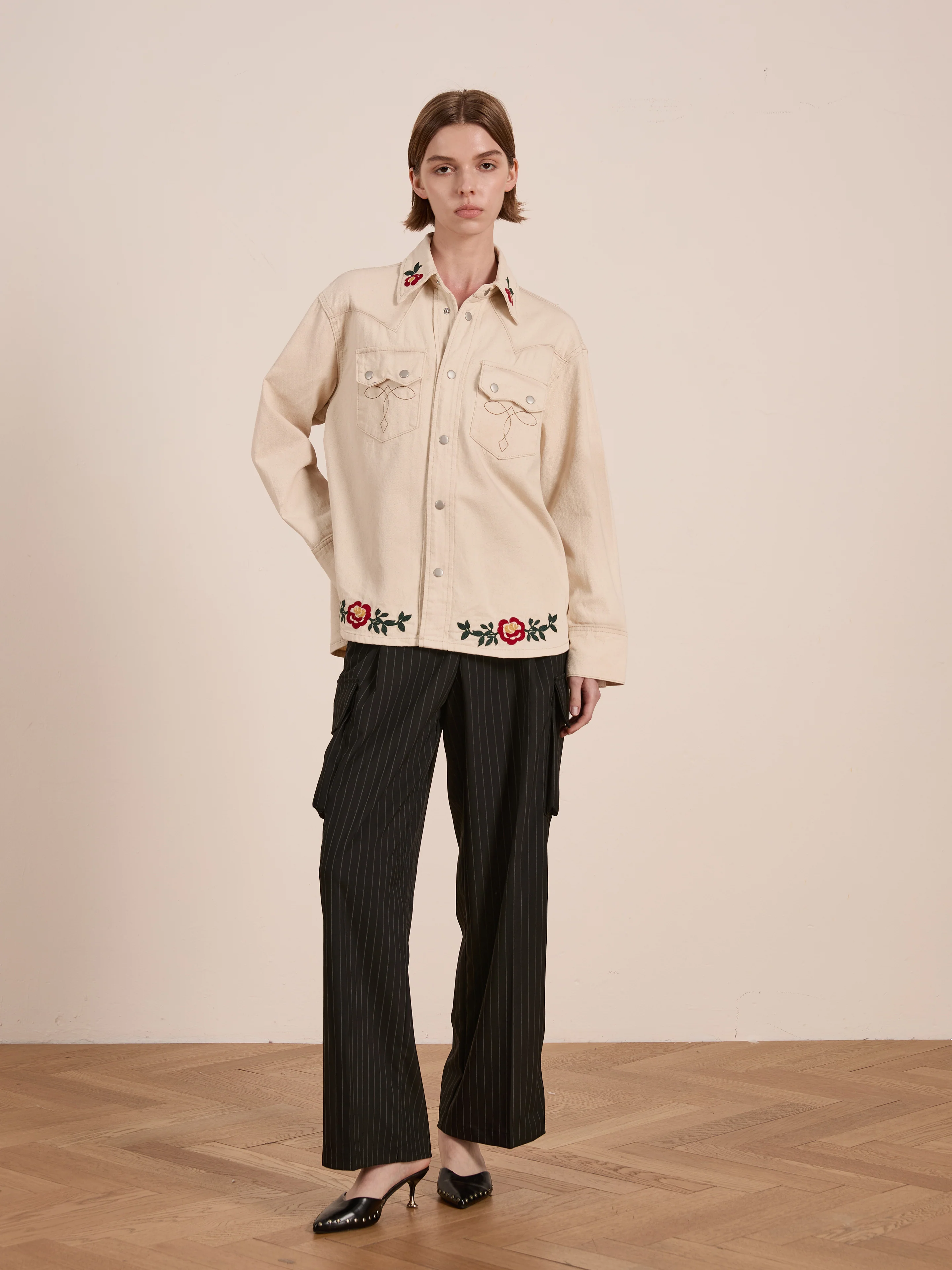 Western Floral Denim Shirt - Image 10