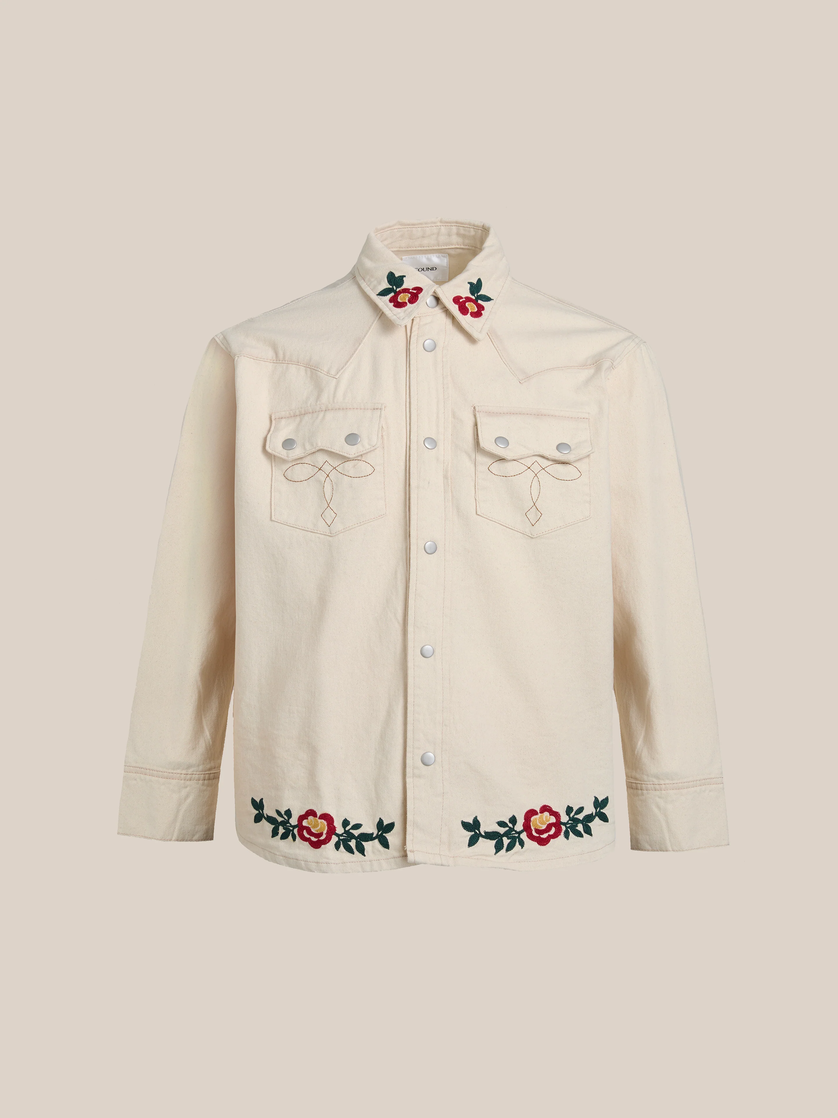 Western Floral Denim Shirt - Image 5