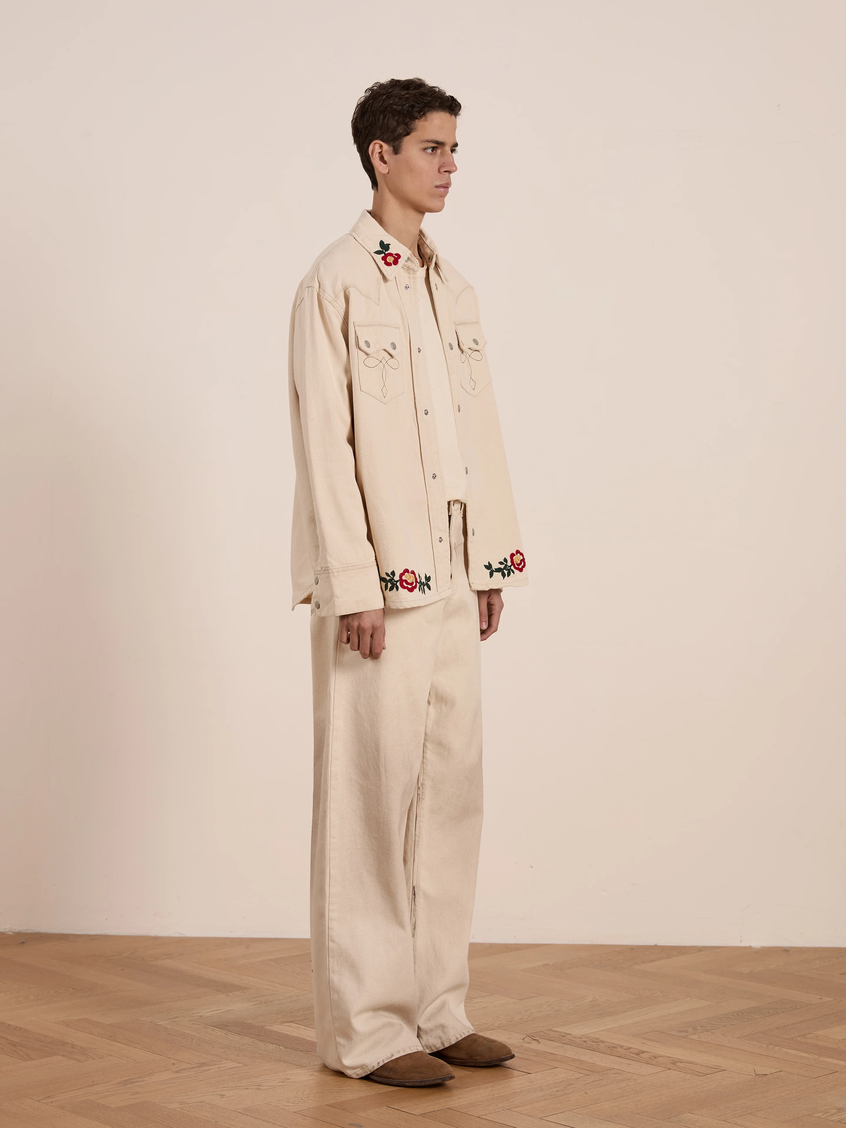 Western Floral Denim Shirt - Image 9