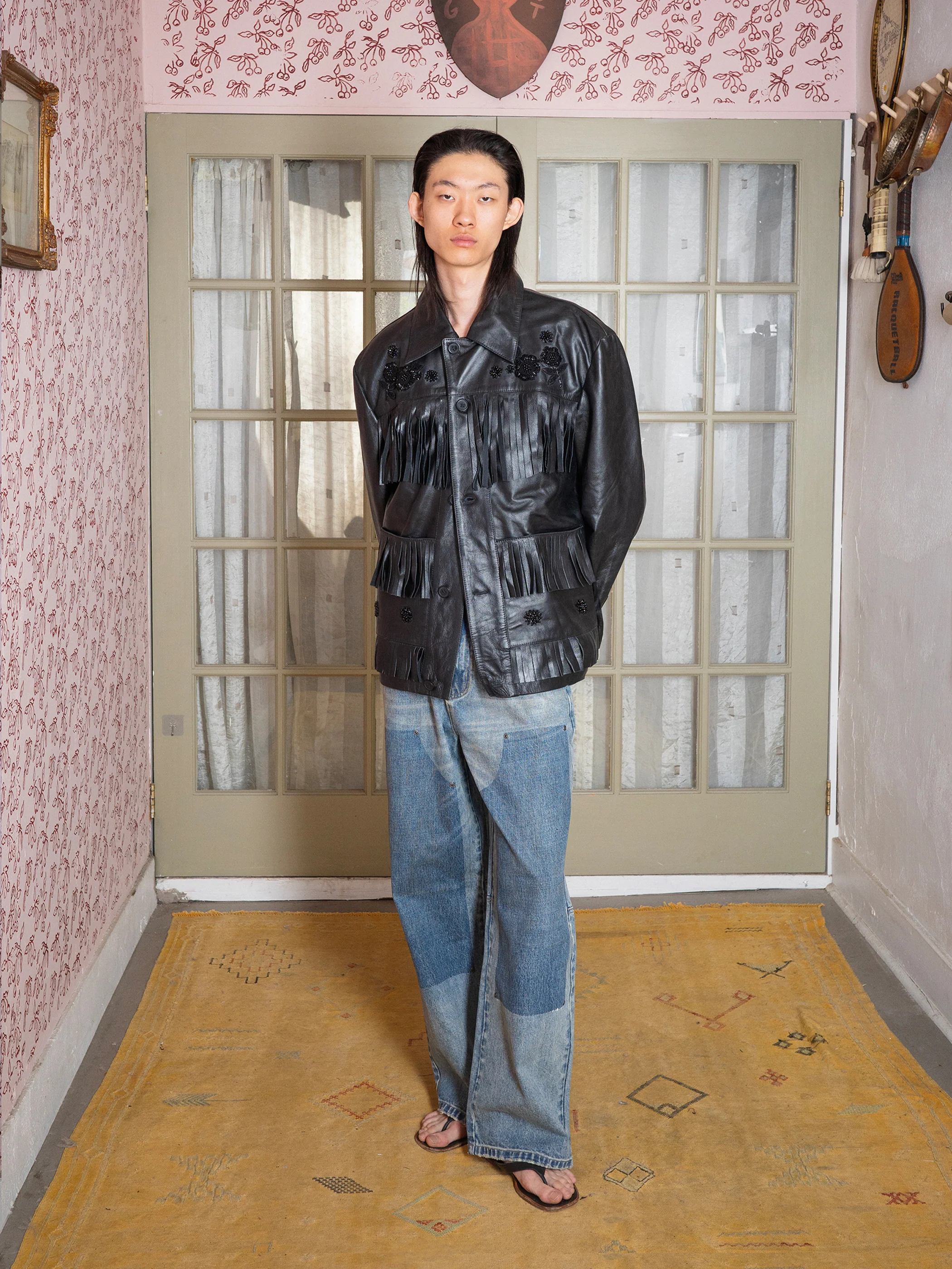Hand Embroidered Leather Fringe Jacket - Image 13