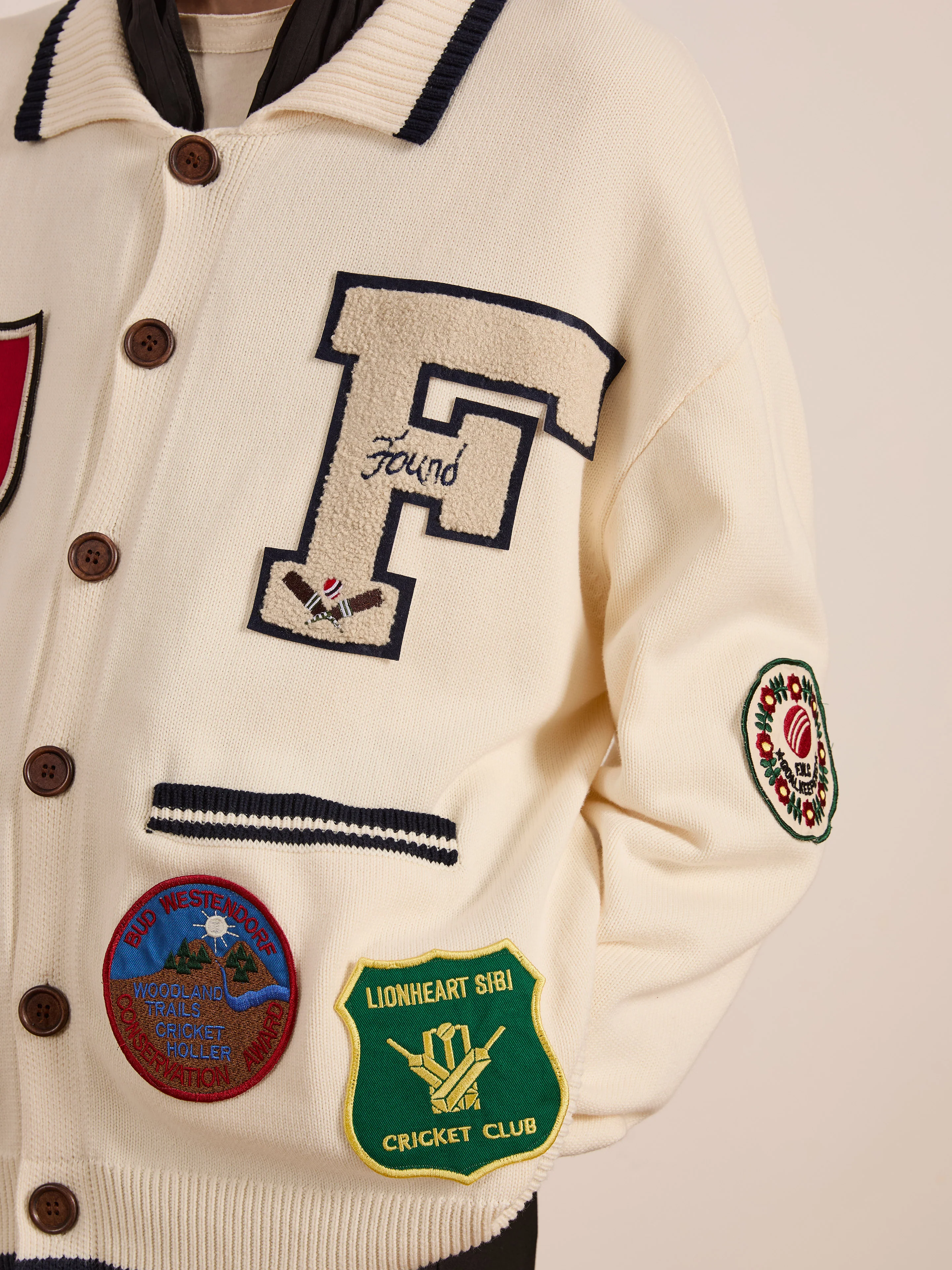 York Varsity Patch Collared Cardigan - Image 14
