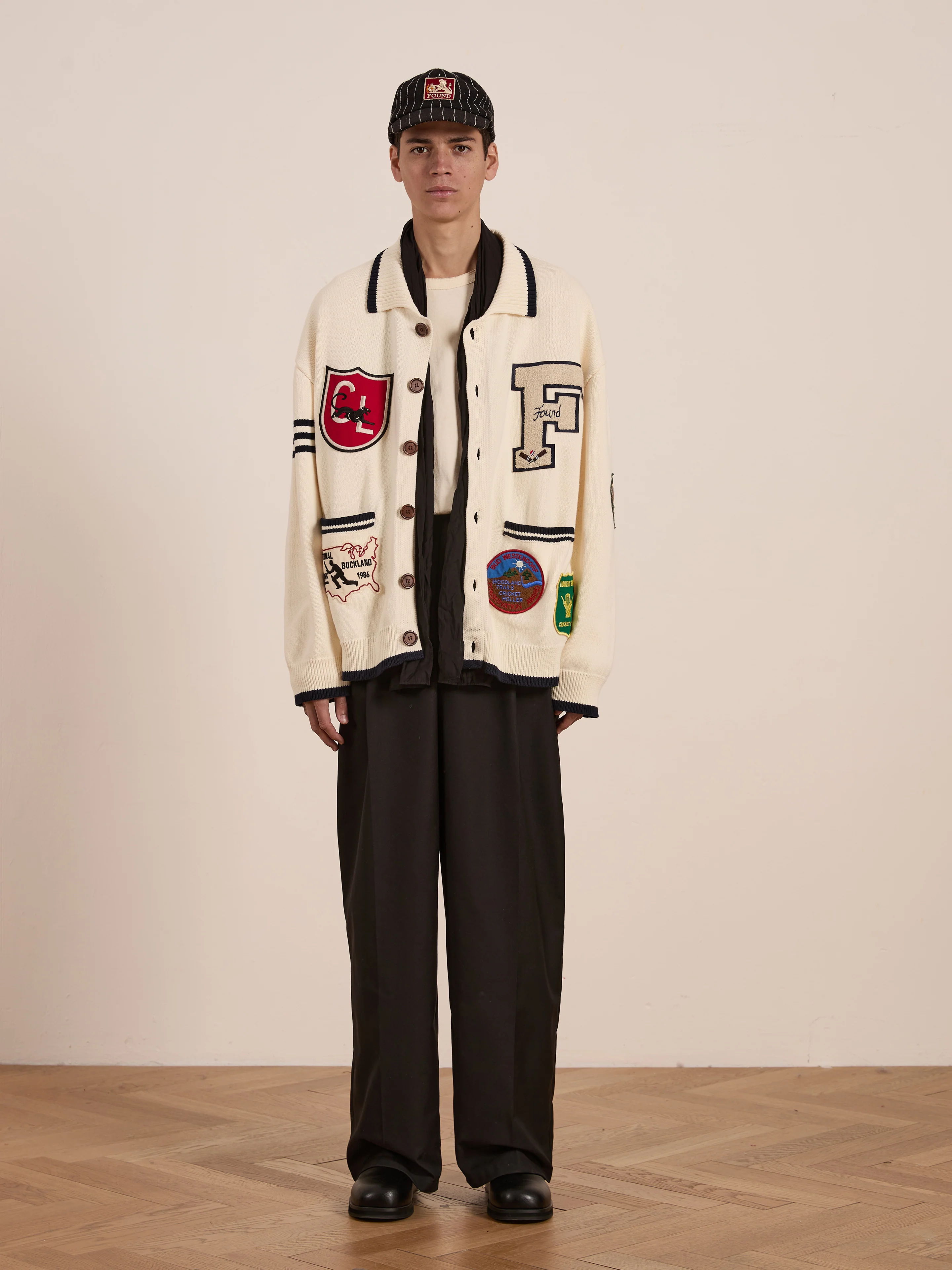 York Varsity Patch Collared Cardigan - Image 3