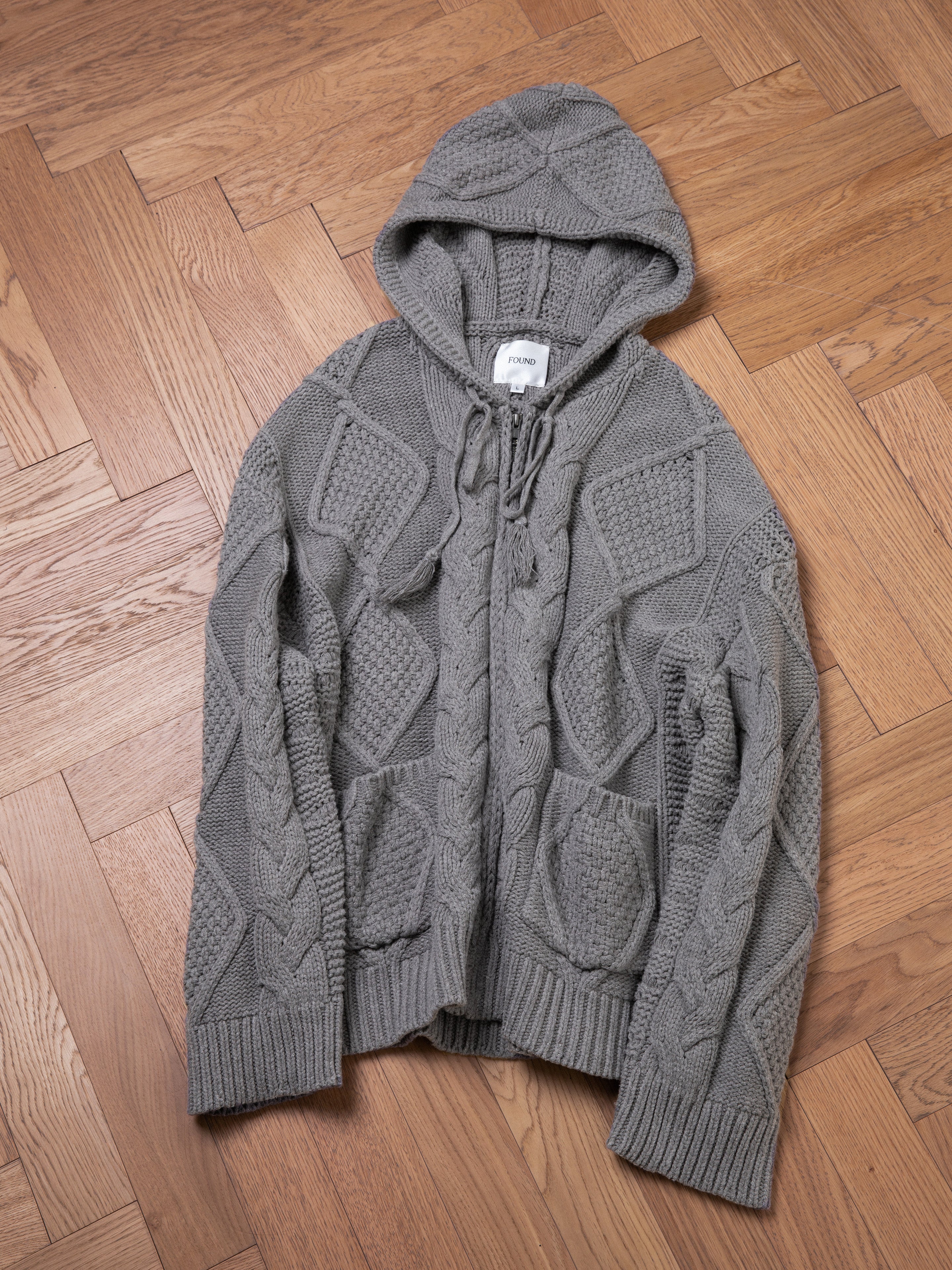 Zip Up Cable Knit Hoodie - Image 11