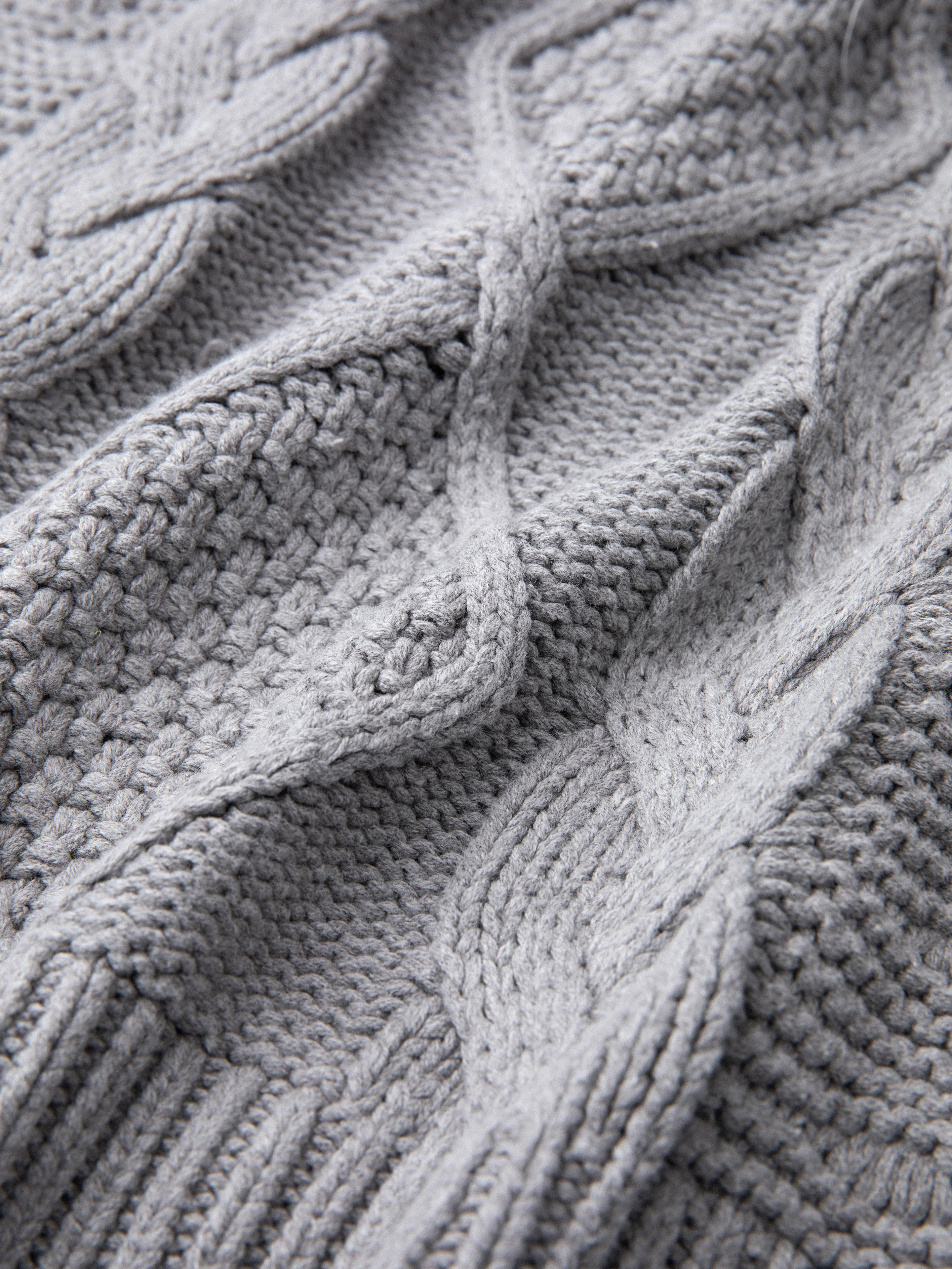 Zip Up Cable Knit Hoodie - Image 12