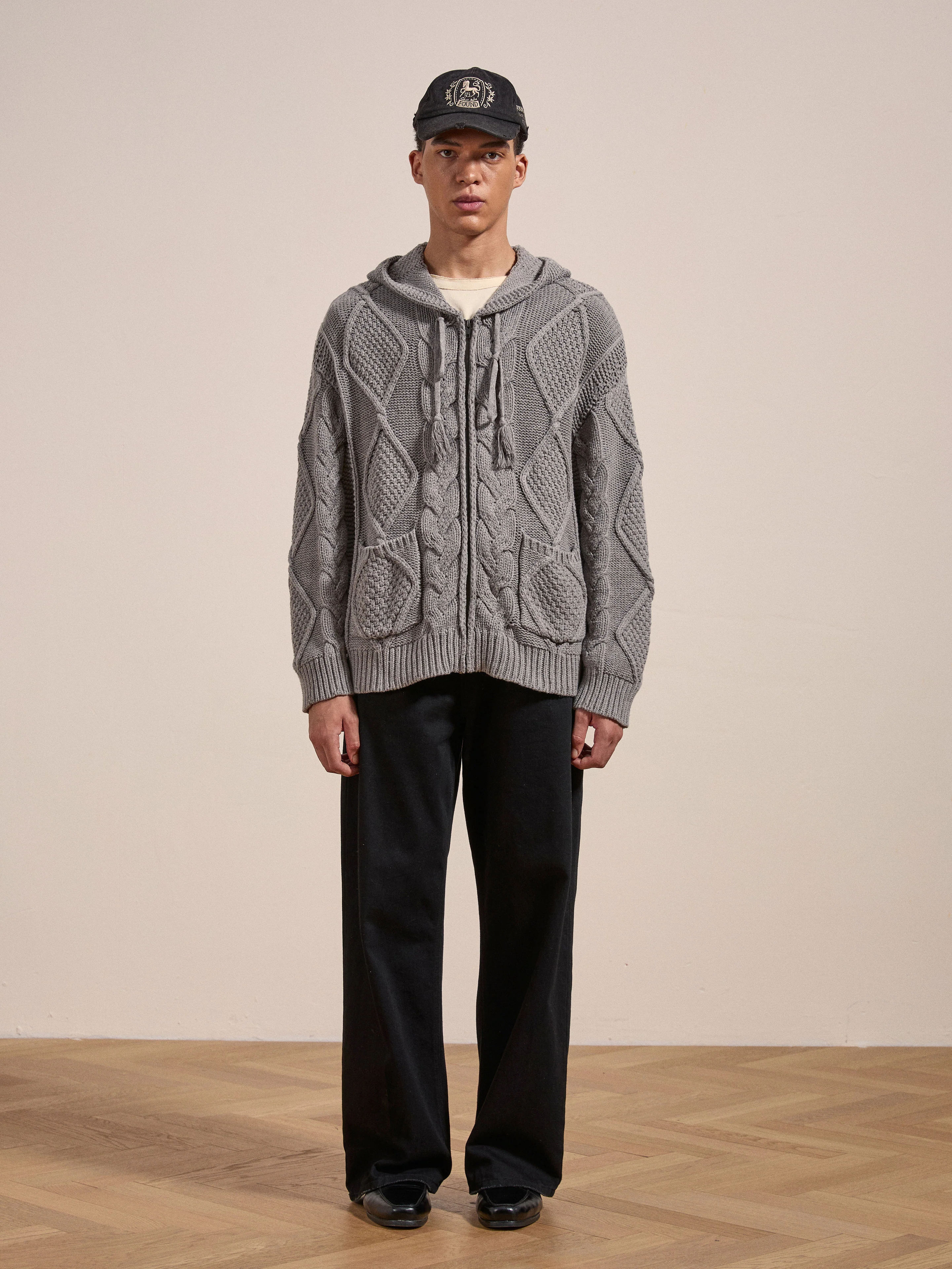 Zip Up Cable Knit Hoodie - Image 5