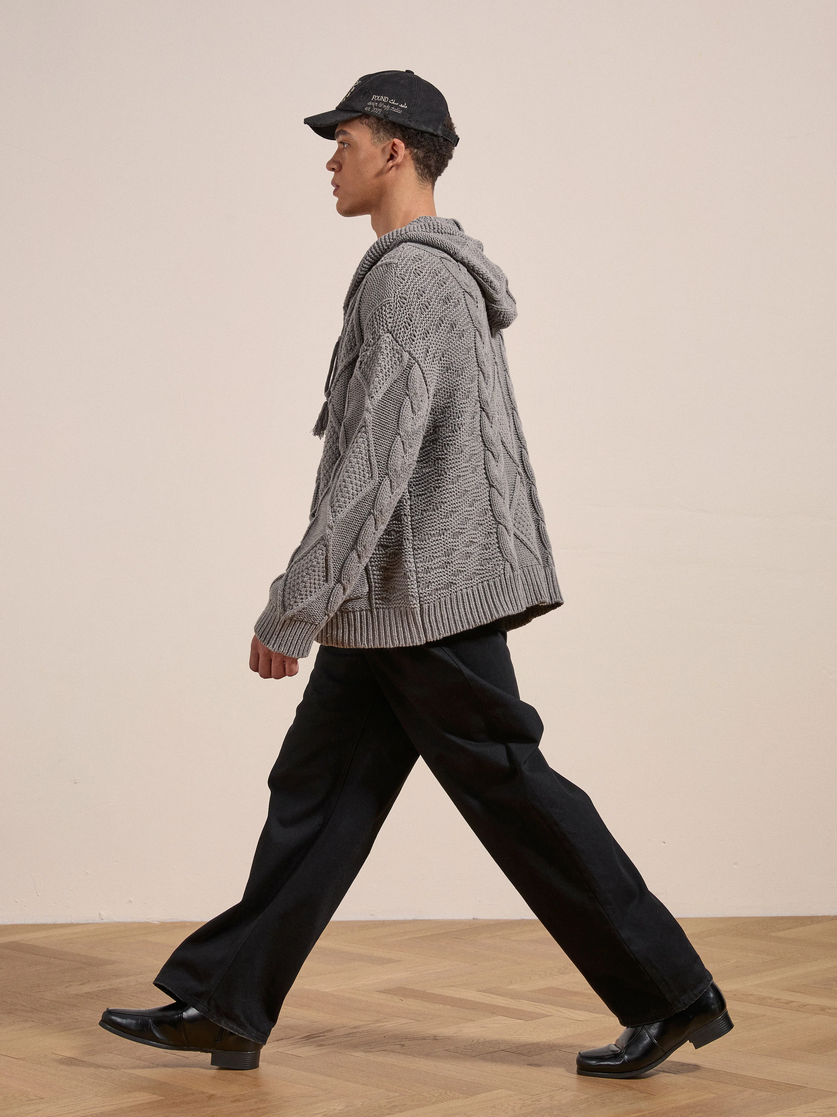 Zip Up Cable Knit Hoodie - Image 9