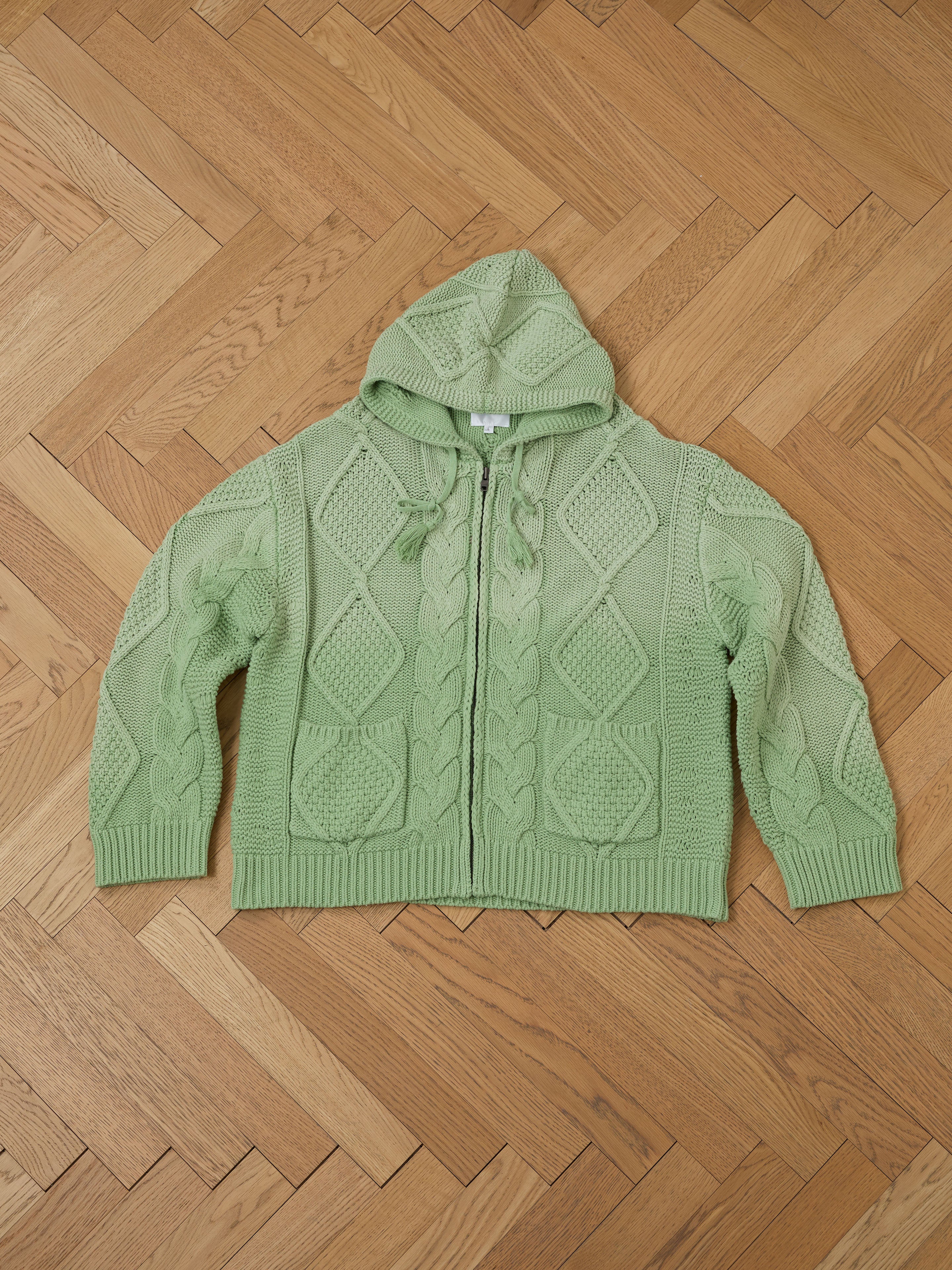 Zip Up Cable Knit Hoodie - Image 13