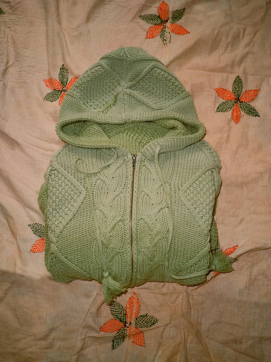 Zip Up Cable Knit Hoodie - Image 6