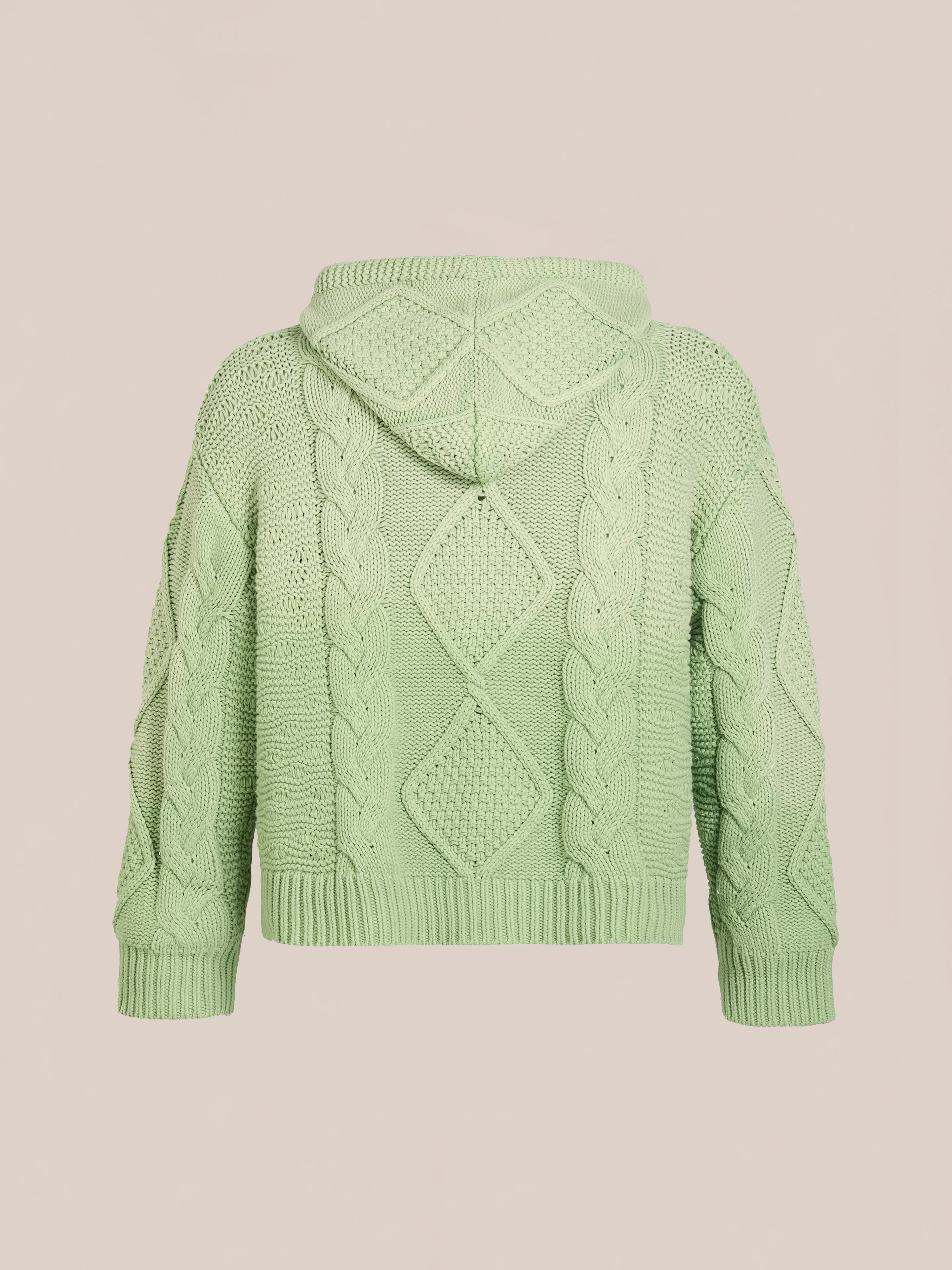 Zip Up Cable Knit Hoodie - Image 8