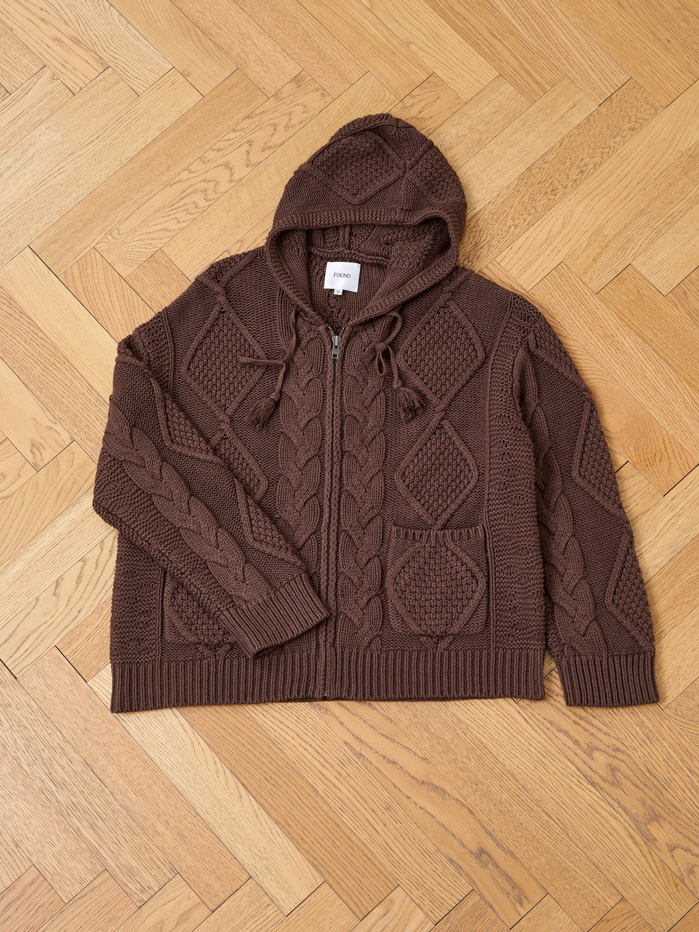 Zip Up Cable Knit Hoodie - Image 13