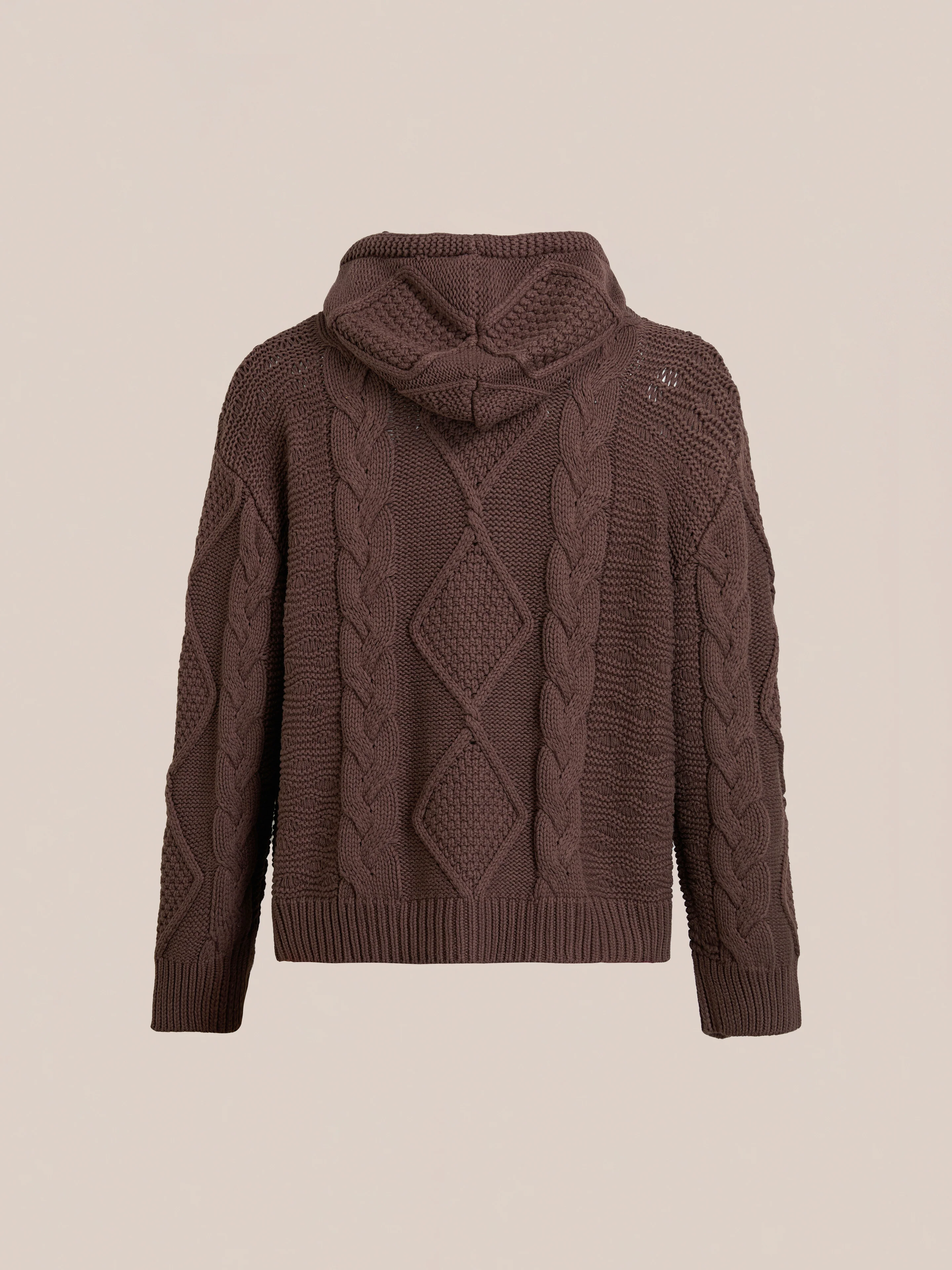 Zip Up Cable Knit Hoodie - Image 6