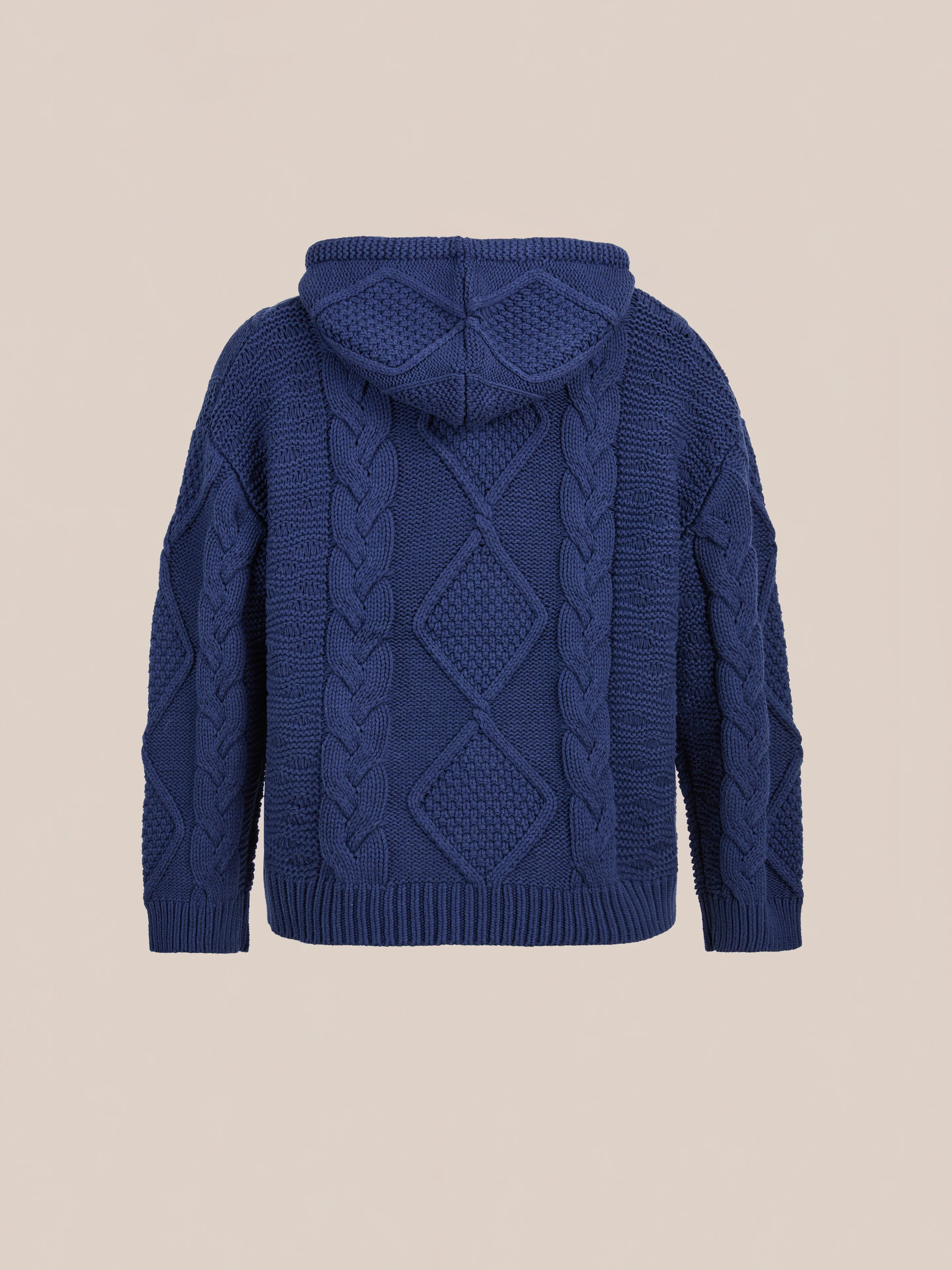 Zip Up Cable Knit Hoodie - Image 6