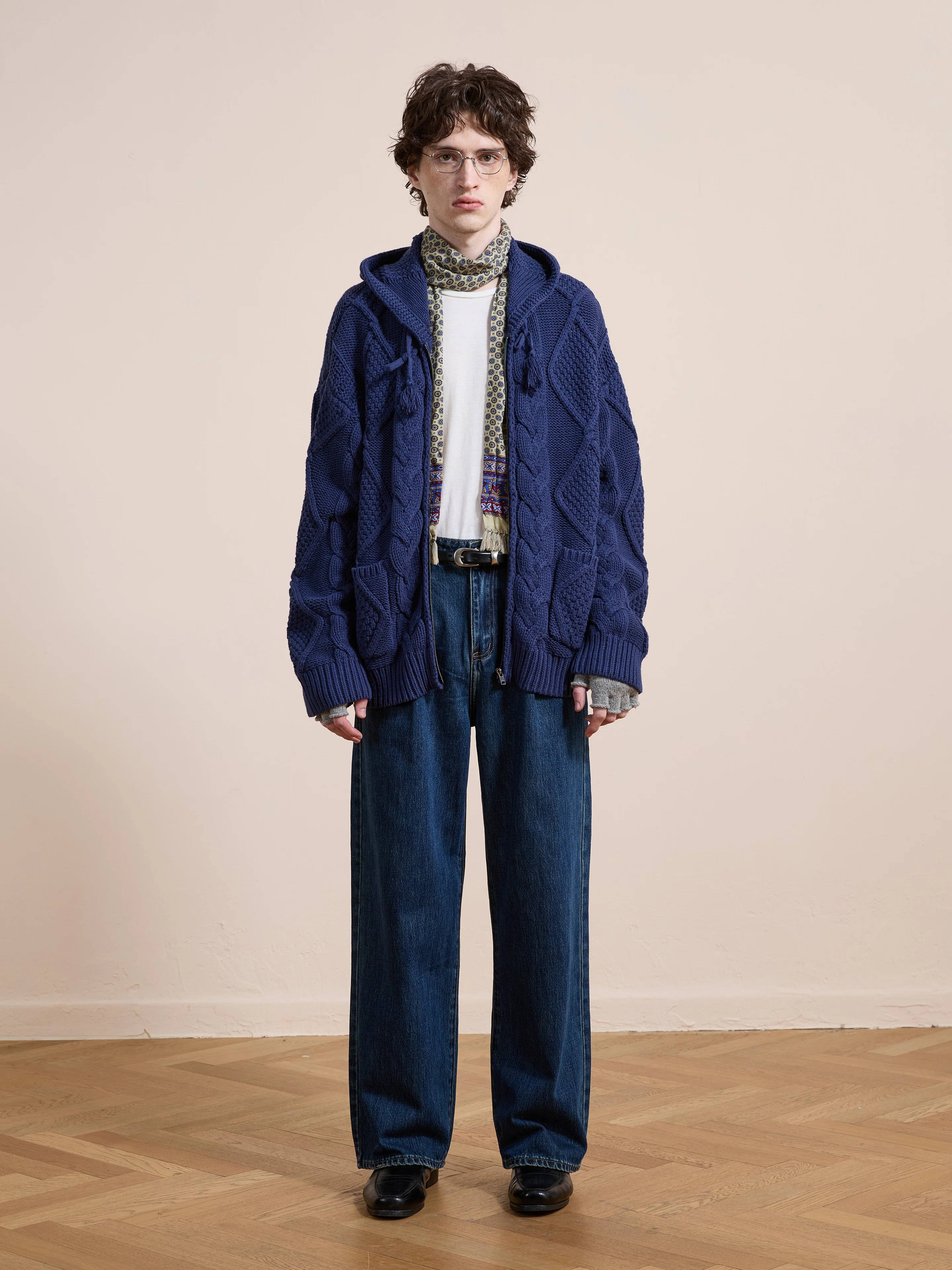 Zip Up Cable Knit Hoodie - Image 7