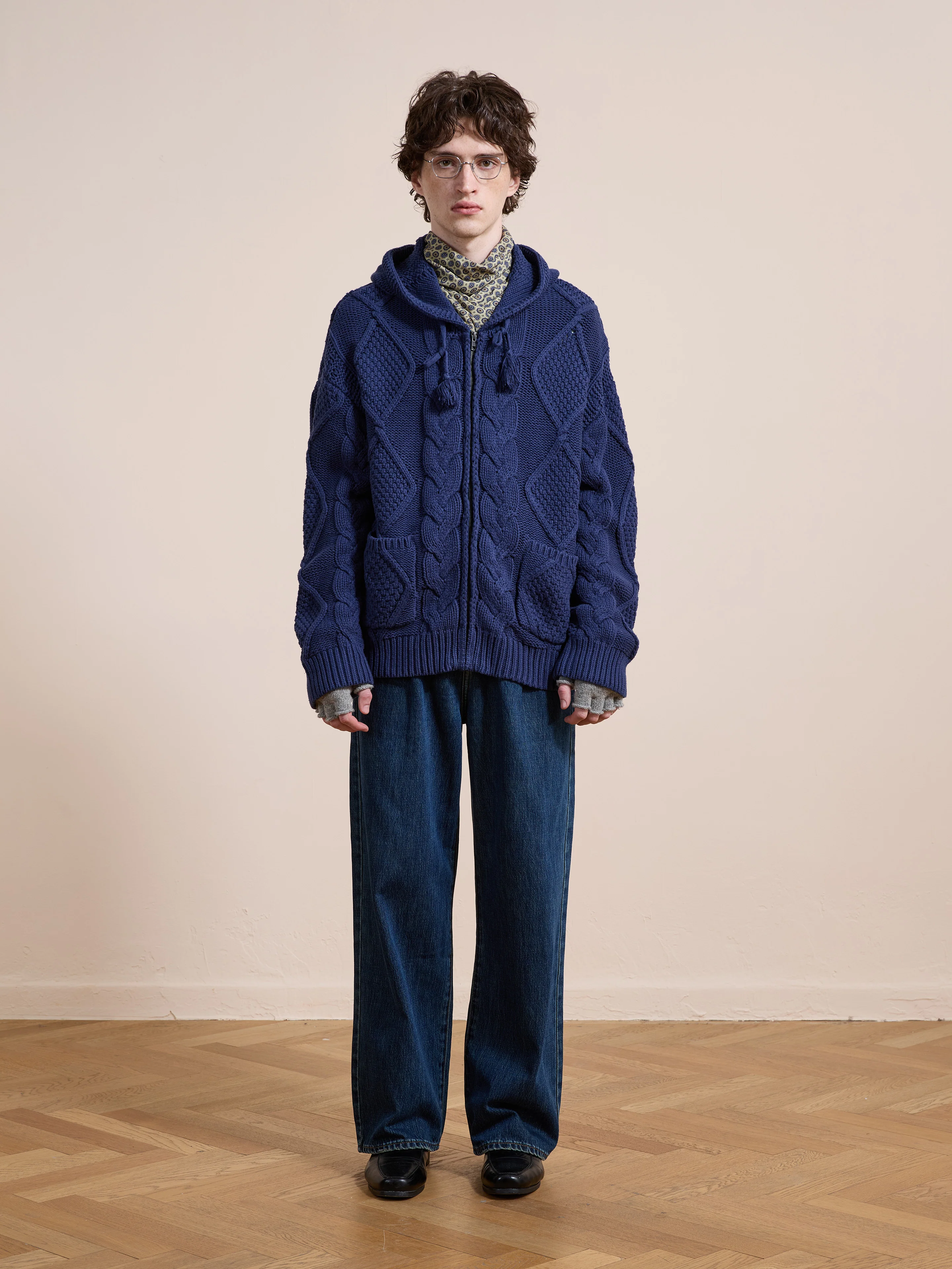 Zip Up Cable Knit Hoodie - Image 8