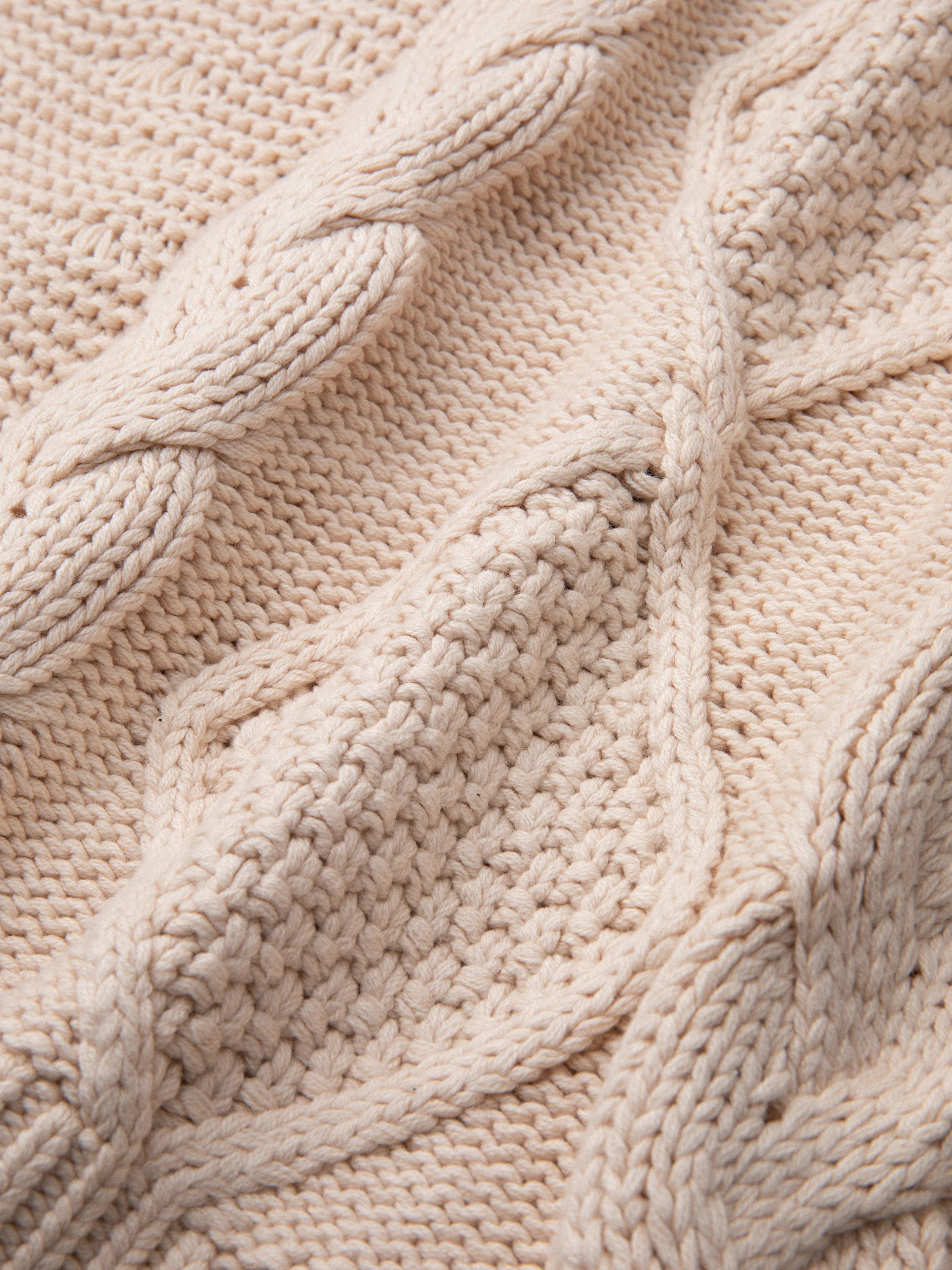 Zip Up Cable Knit Hoodie - Image 3