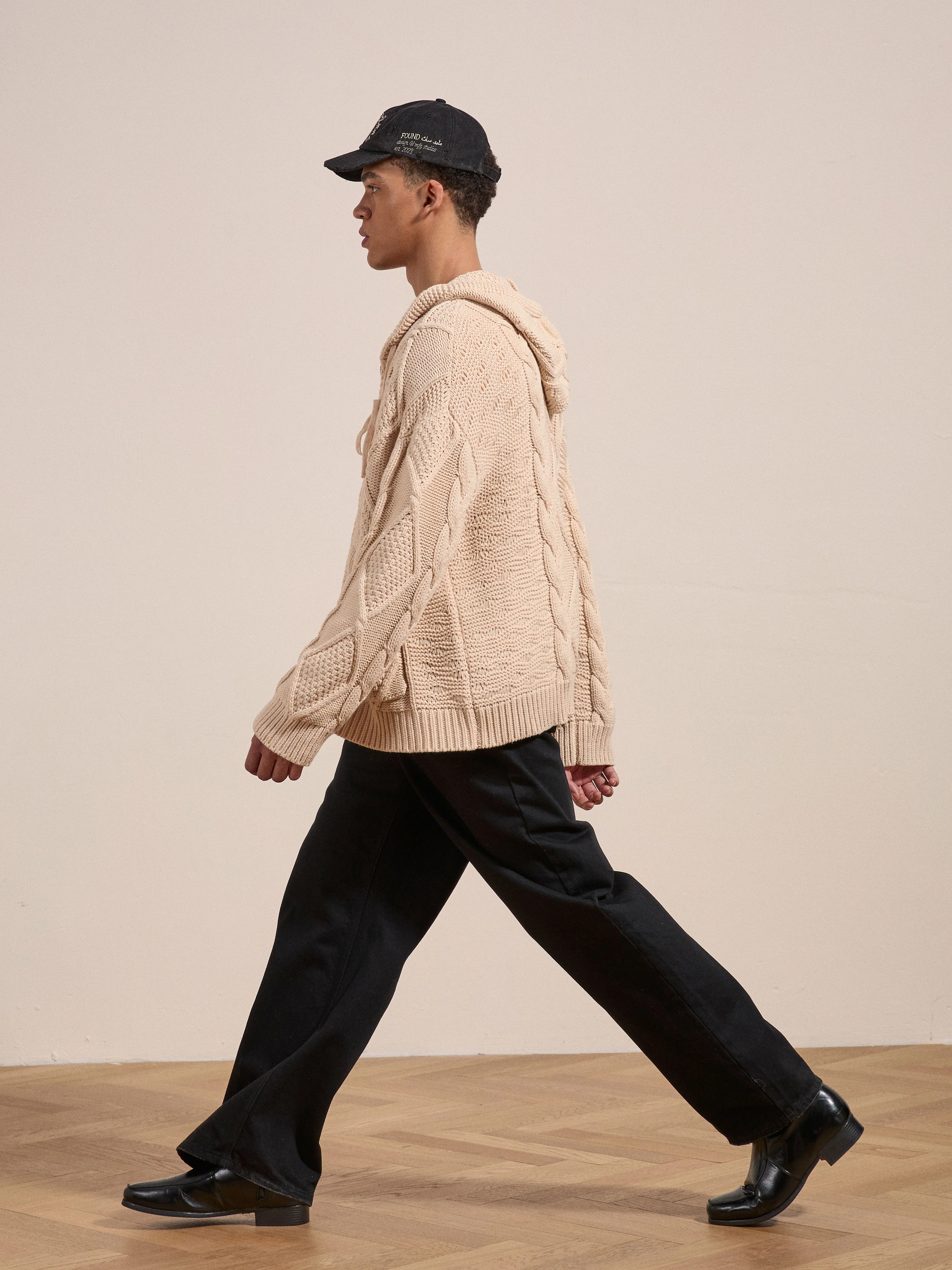 Zip Up Cable Knit Hoodie - Image 7